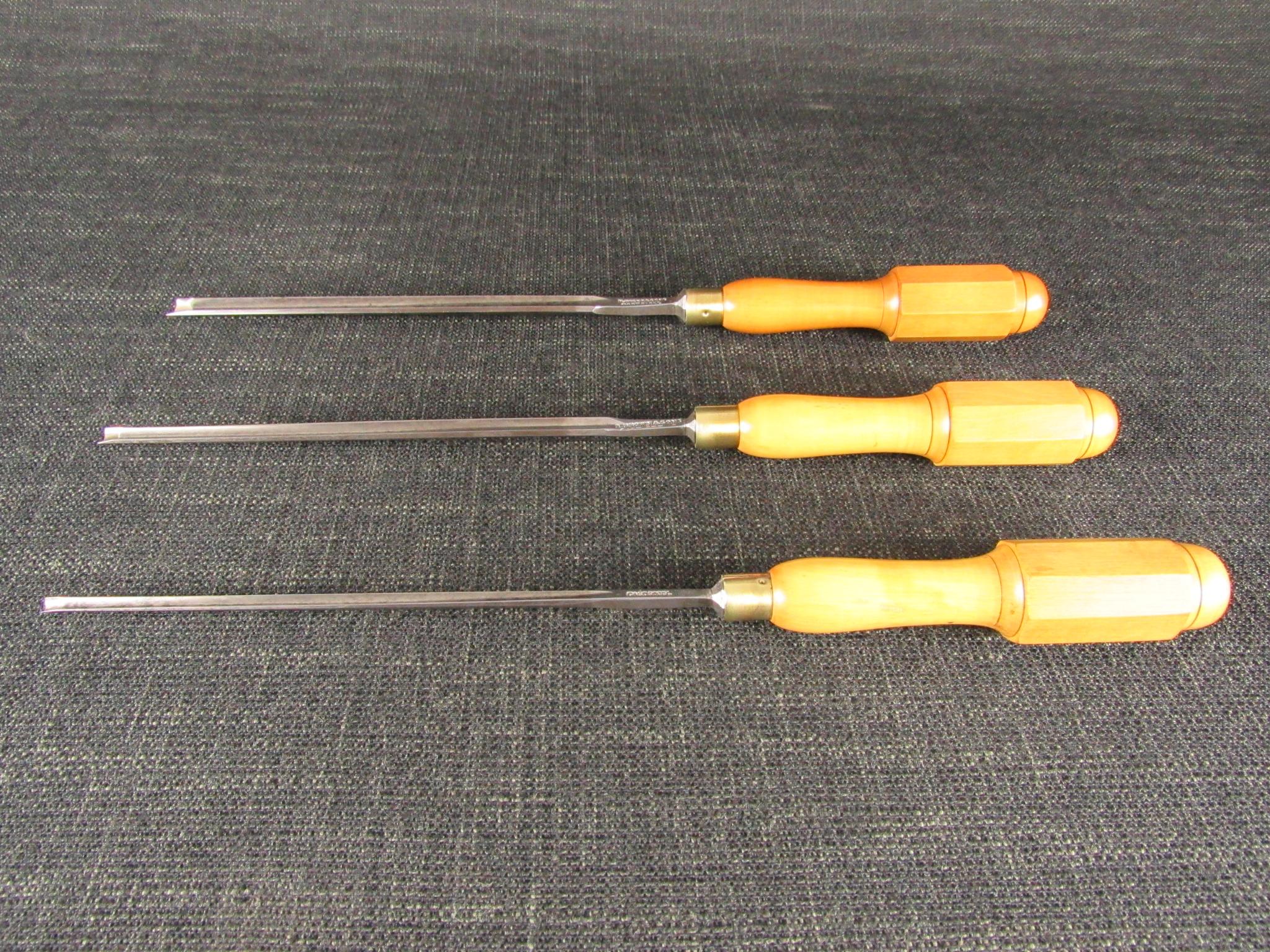 Set of 3 HENRY BROWN & SONS Paring Gouges with London Boxwood Handles ...