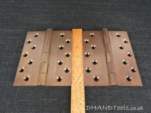 Pair of Large Brass Butt Hinges - 5 1/2 by 4 1/2 inch