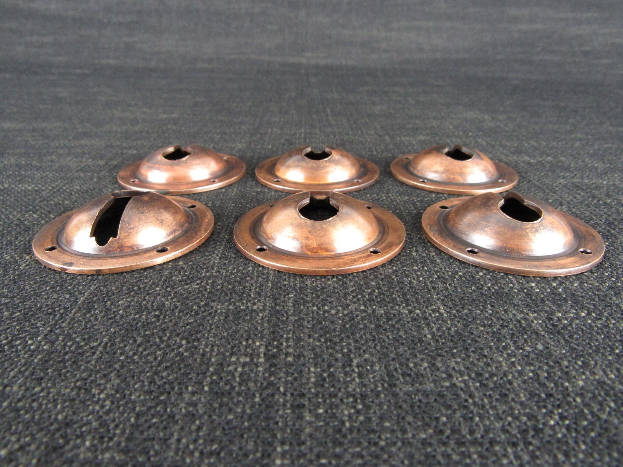 6 Vintage Recessed Keyhole Escutcheons