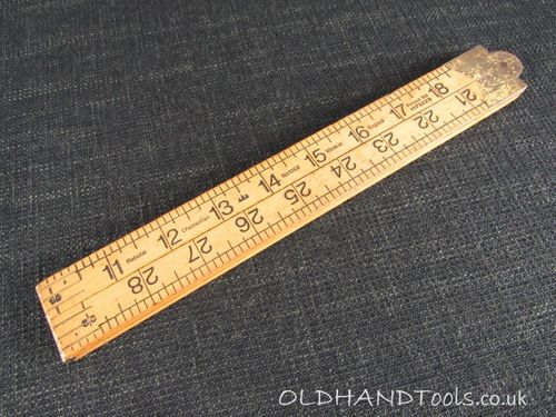 Patent RABONE CHESTERMAN 1162 Imperial & Metric Boxwood Rule - 3ft - 1 metre