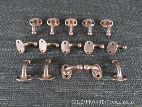 15 Vintage Small Brass Hooks