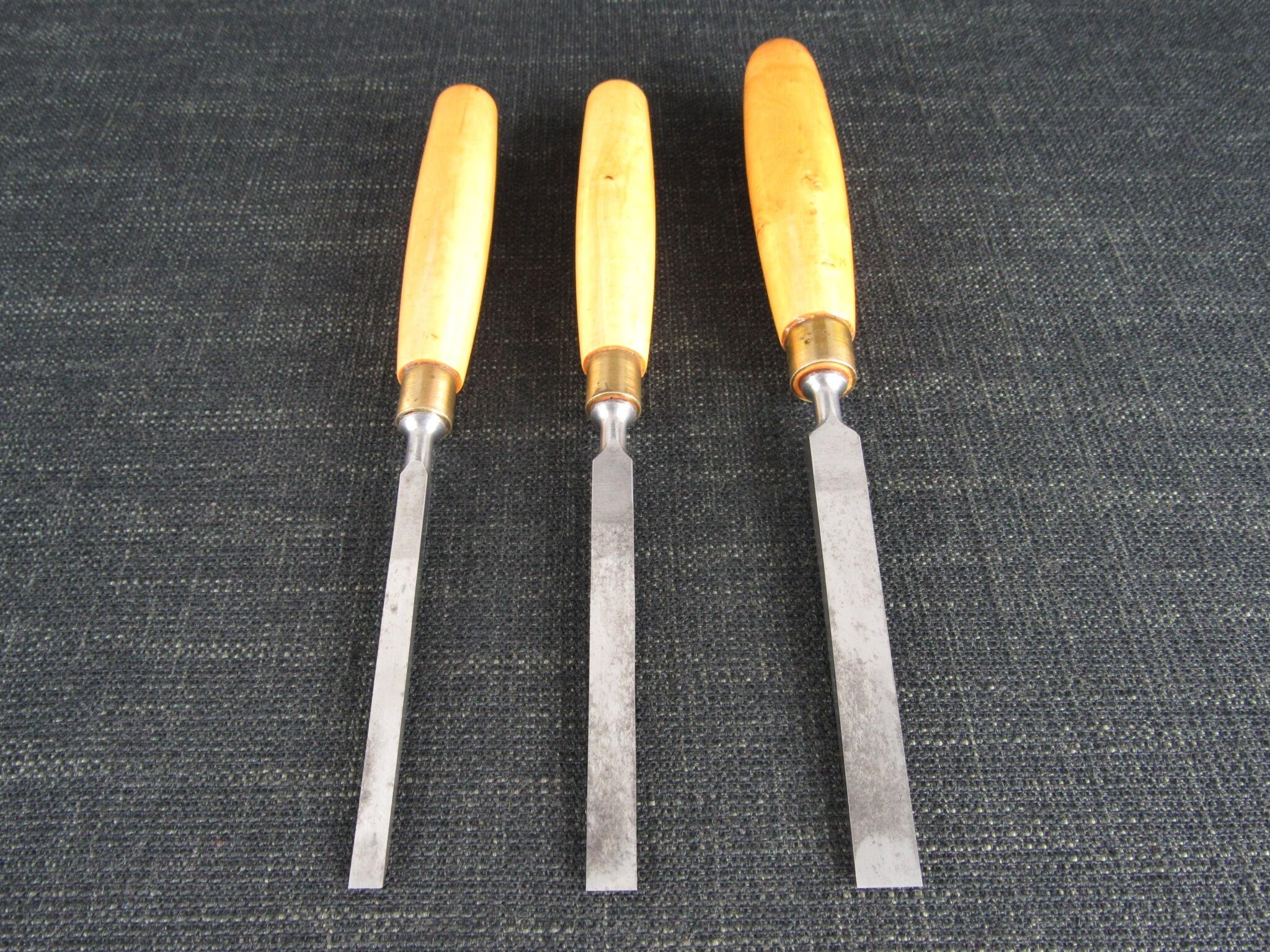 Finner Chisel 3 SORBY Firmer Chisels with Boxwood Handles *SOLD*