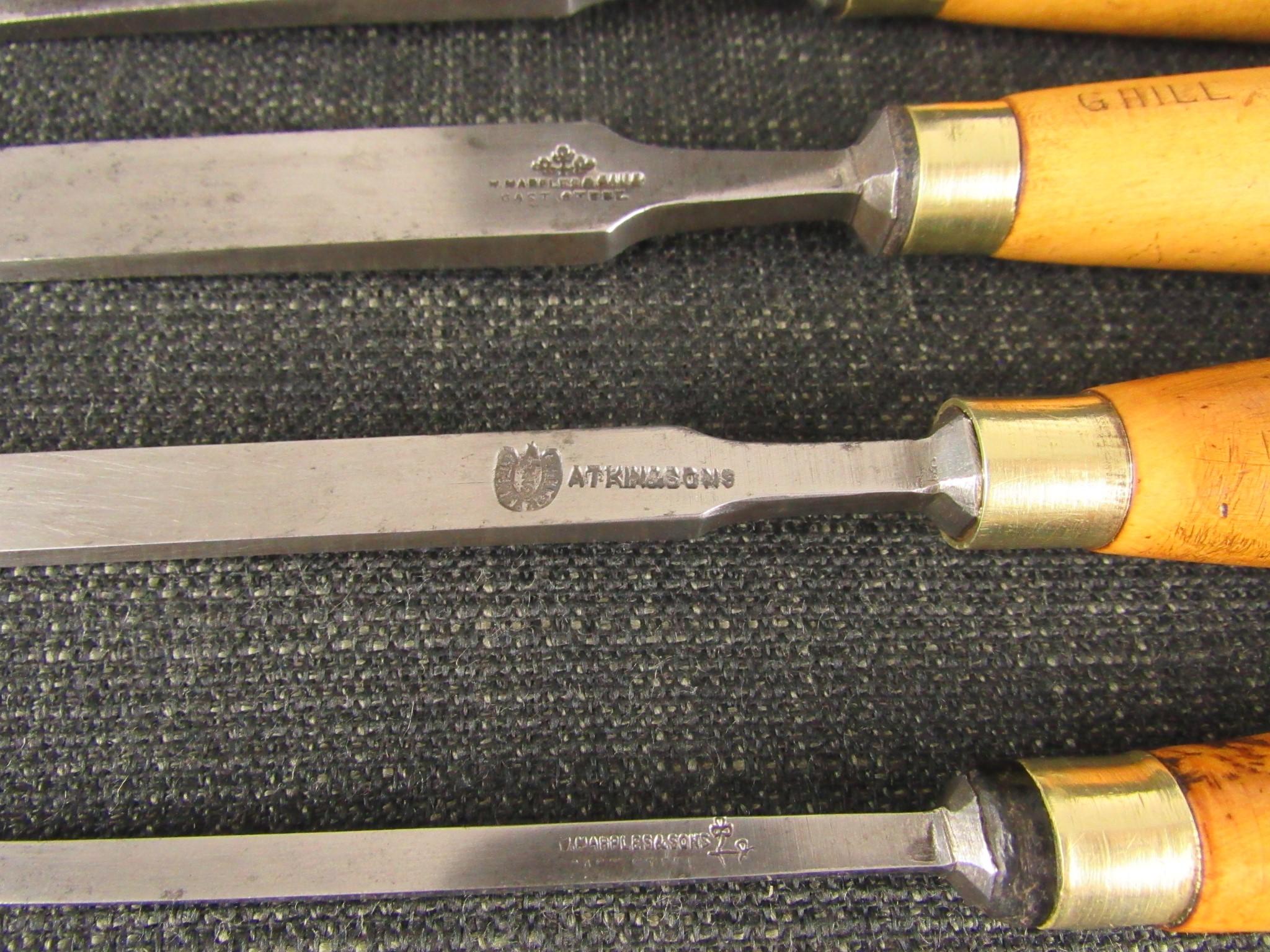 Set of 5 Firmer Chisels with Boxwood Handles