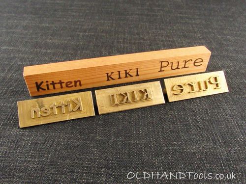3 Brass Embossing Stamps from a Norfolk Shoe Factory - Kitten - KIKI - Pure