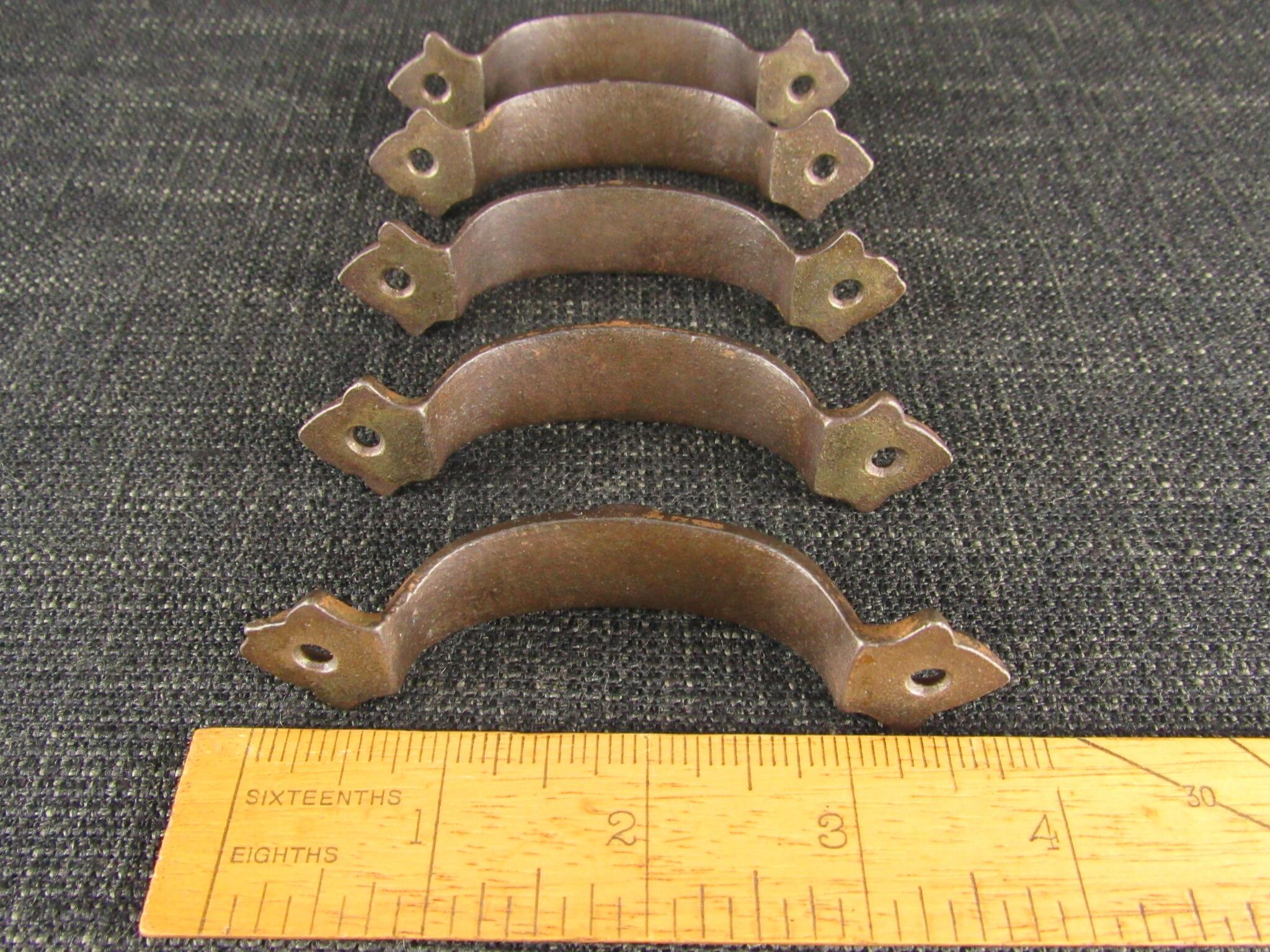 Set of 5 Vintage Cast Metal Cabinet Handles or Pulls