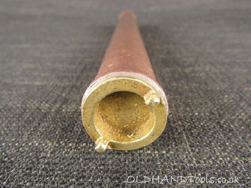 Heavy Copper Tube Container with Brass Top