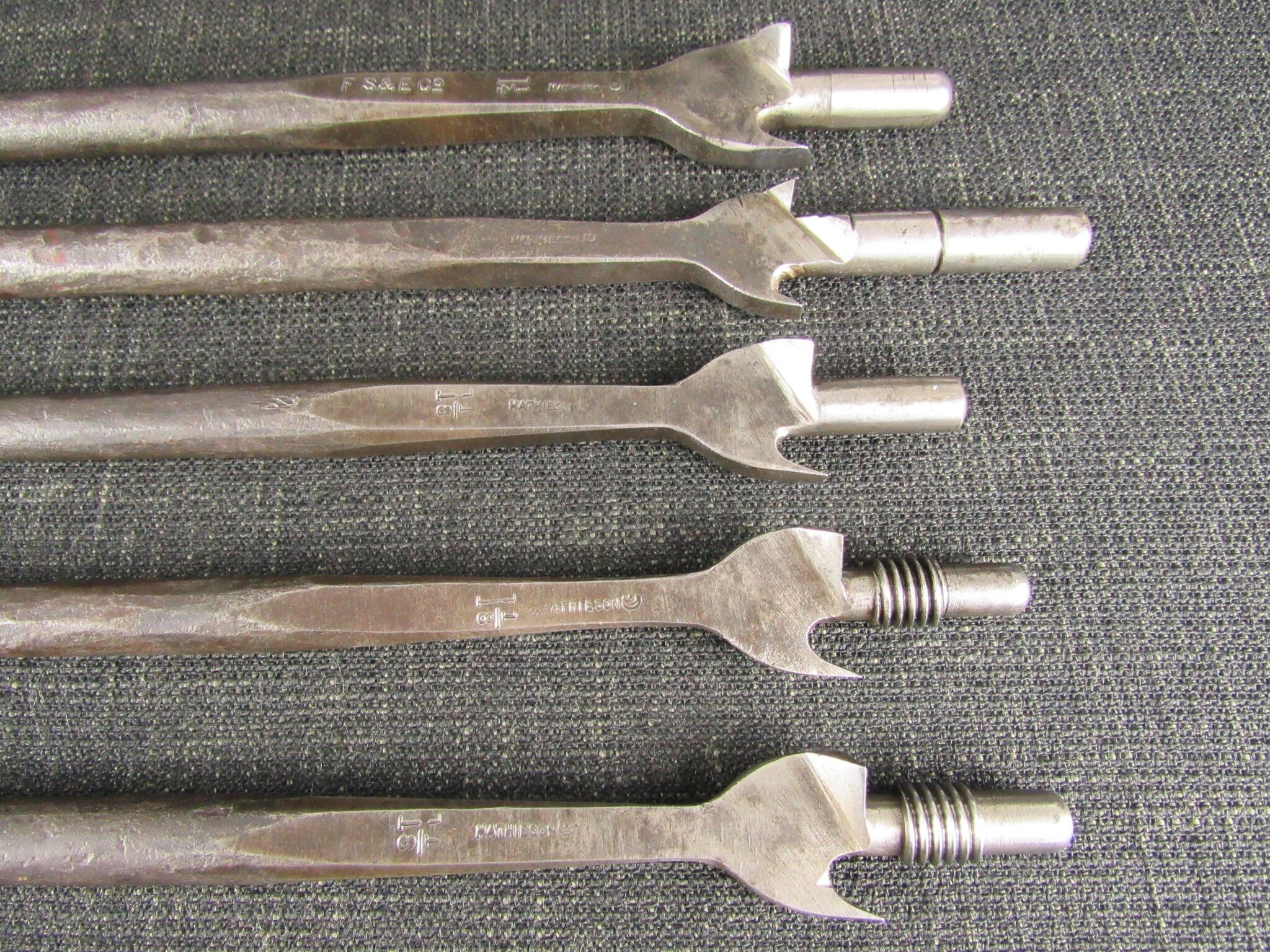 Group of 5 MATHIESON Ships Deck Dowelling Bits with Long Shanks