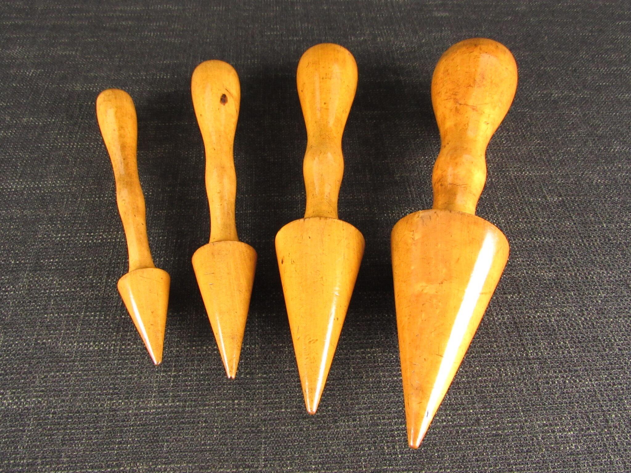Rare Set of 4 Boxwood Organ Tuning Cones