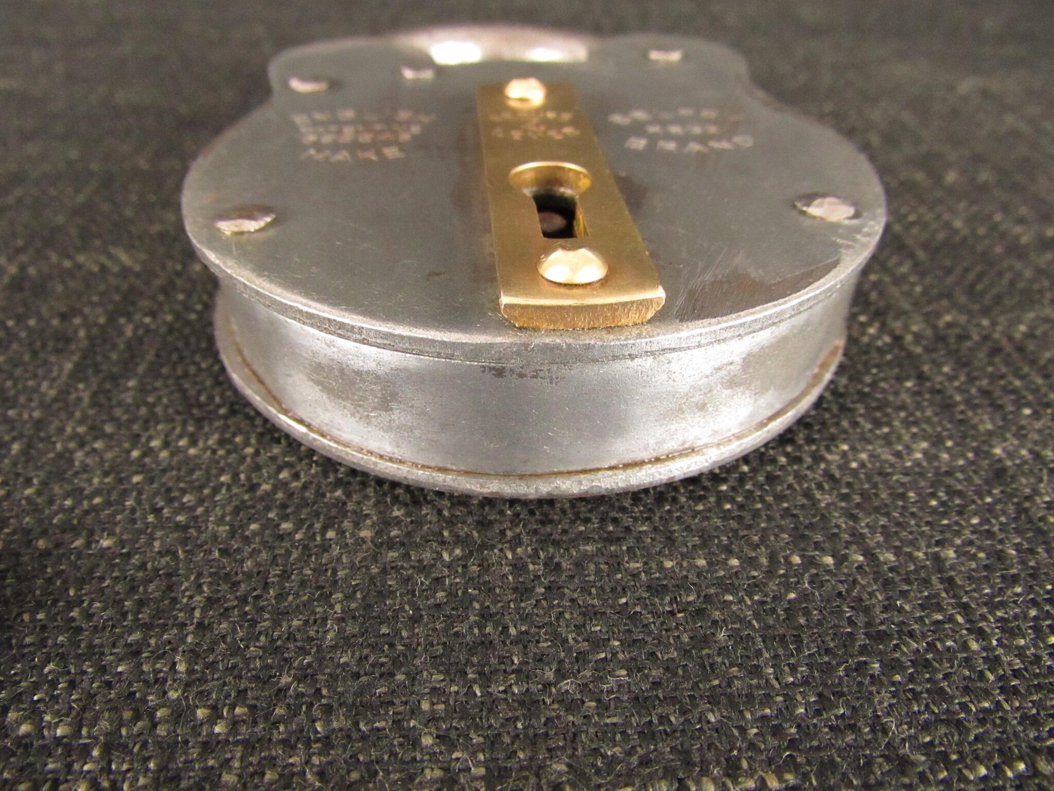 Vintage BELFRY 4 Lever Padlock & Key - Patent No 325346