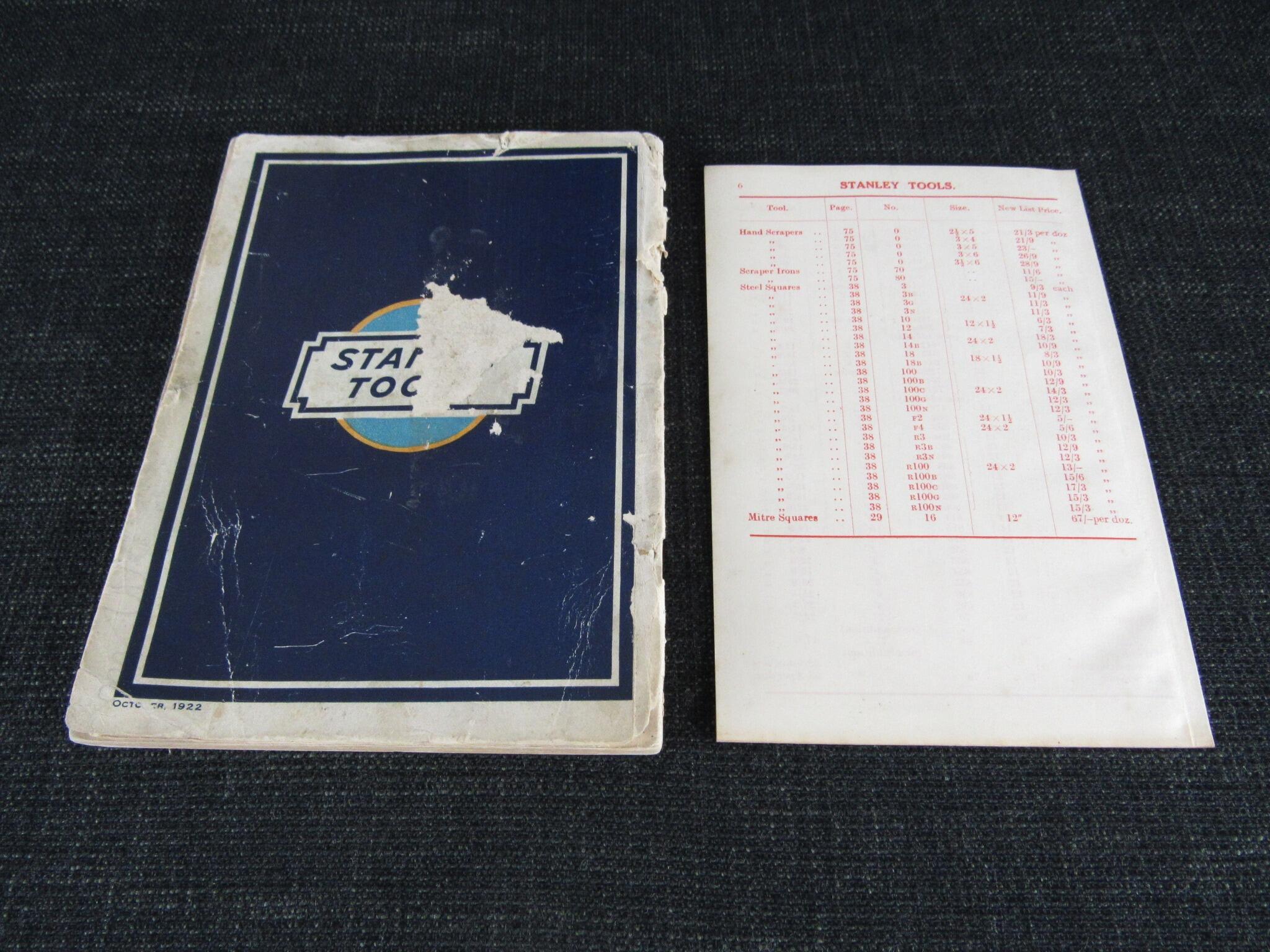 British Edition STANLEY TOOLS Catalogue No 34 with Price List - 1923