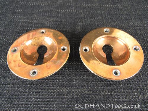 Pair of Vintage Recessed Keyhole Escutcheons