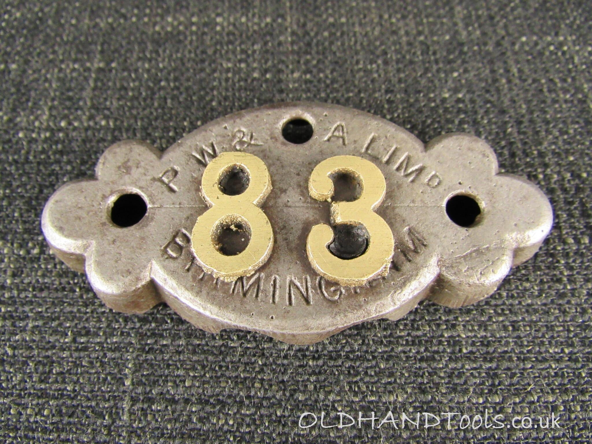 Vintage Cast Iron Number Plates marked PW & A BIRMINGHAM