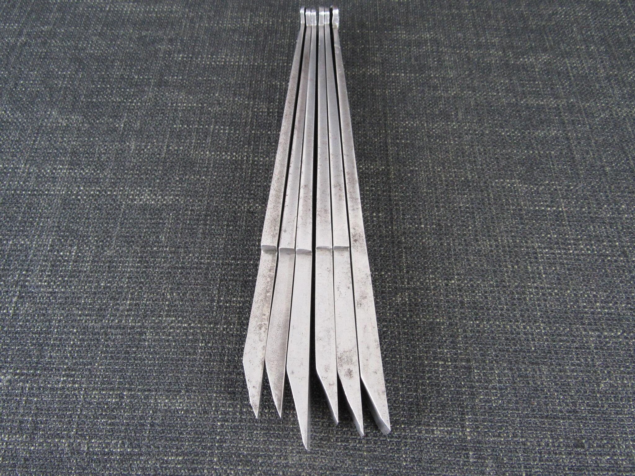 Graduated Set of 6 ROBERT SORBY Plough Plane Irons - Metric Sizes