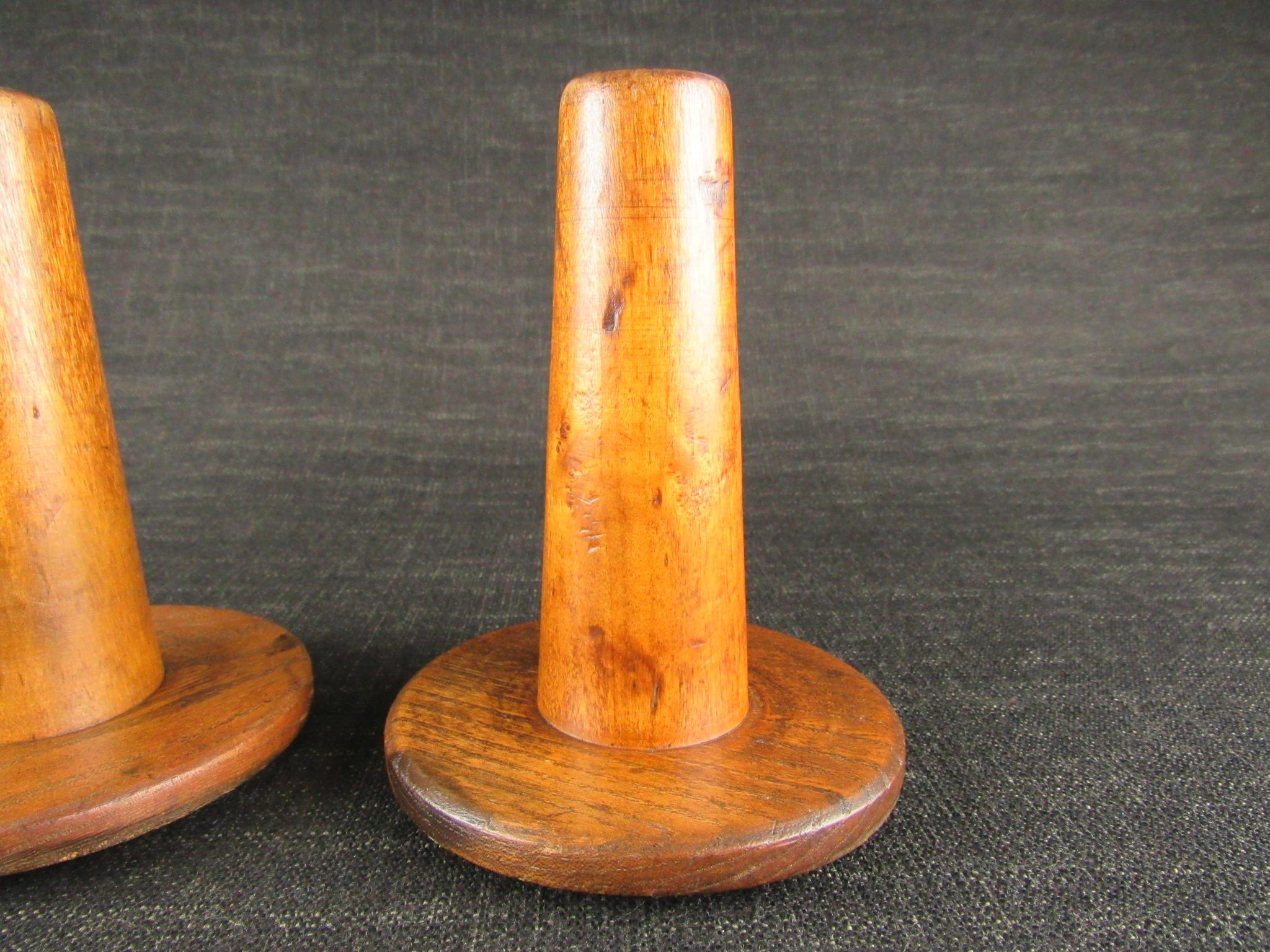 Pair of Vintage Wooden Yarn Spools