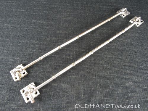 Pair of Vintage Plated Brass Bamboo Cabin Hooks