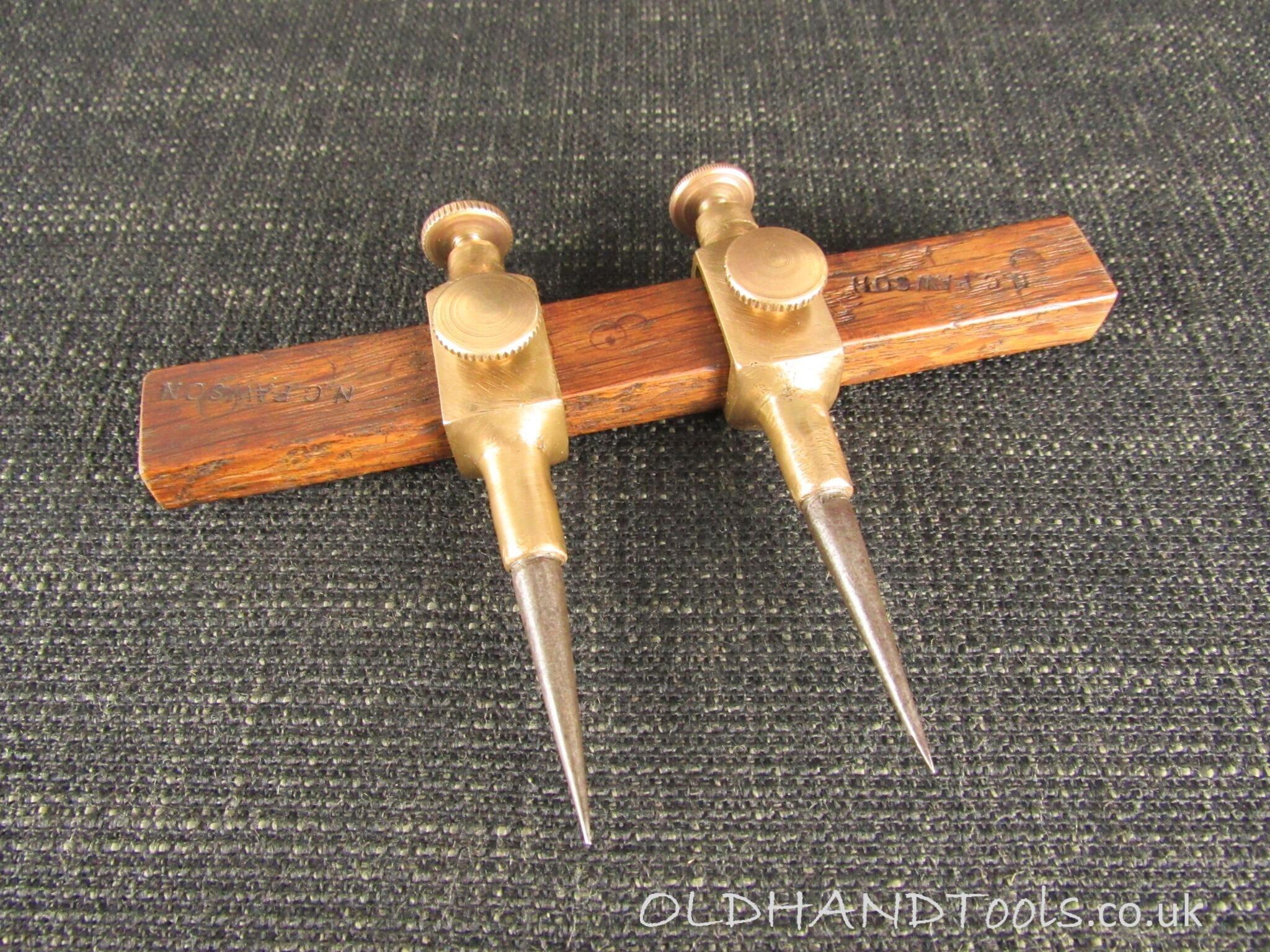 Unusual Brass Trammels or Trammel Heads with Double Screws *SOLD*