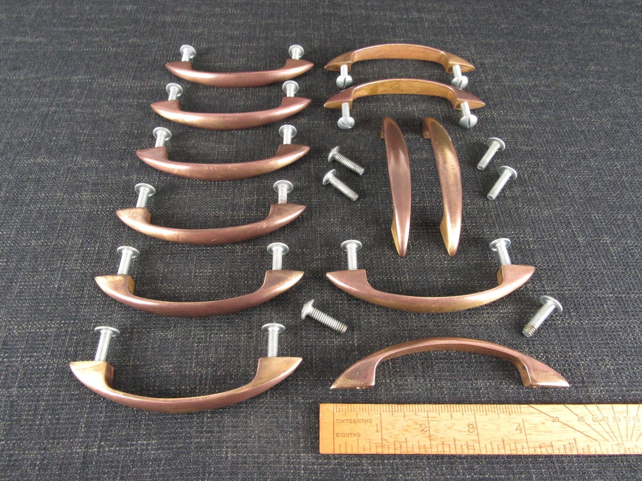 Pair of Vintage Die Cast Brass Cabinet Handles or Drawer Pulls