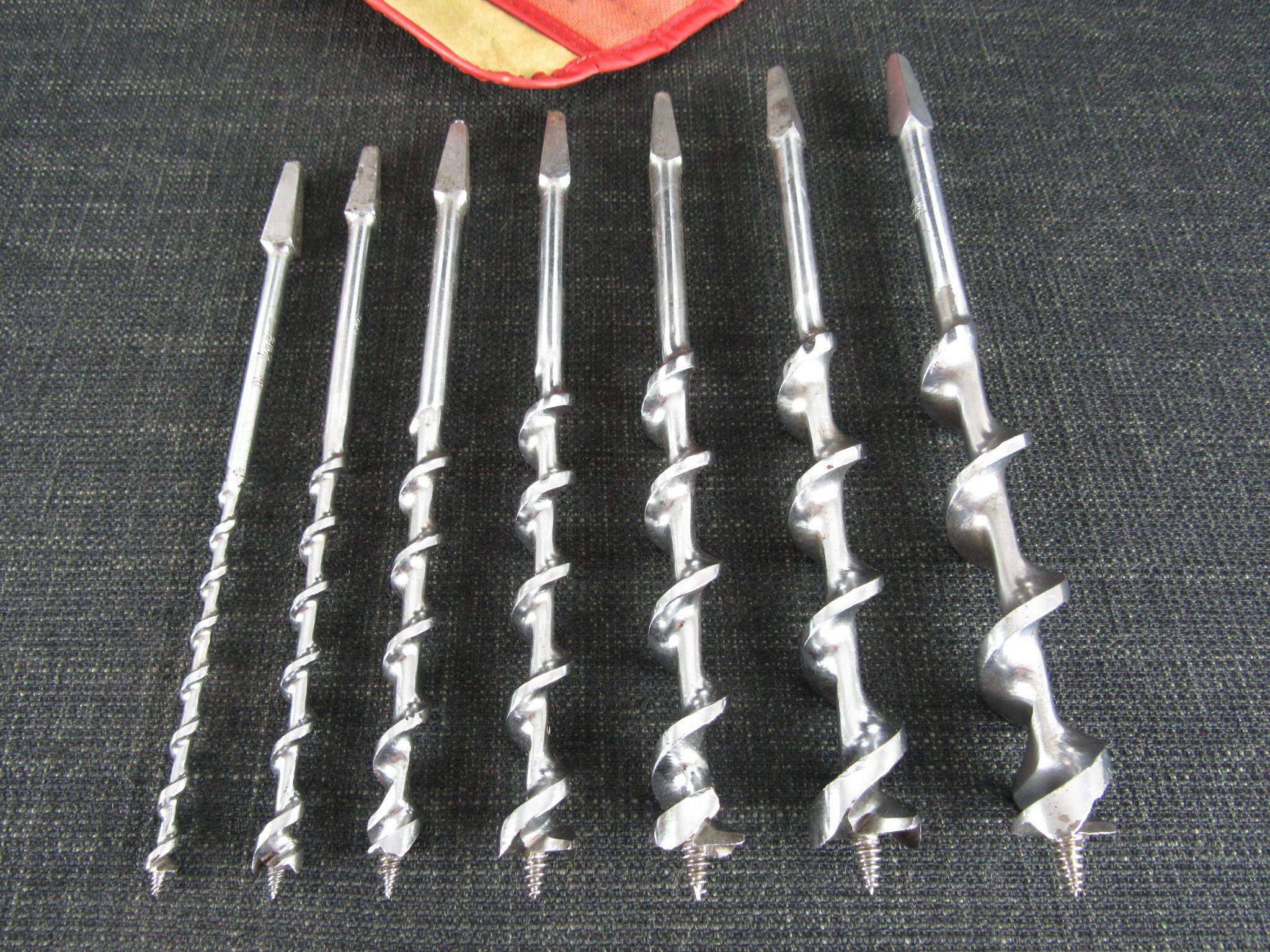 Set of 7 MAWHOOD Auger Bits *SOLD*