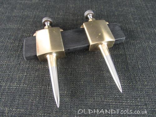 Pair of Brass Trammel Heads with Steel Points