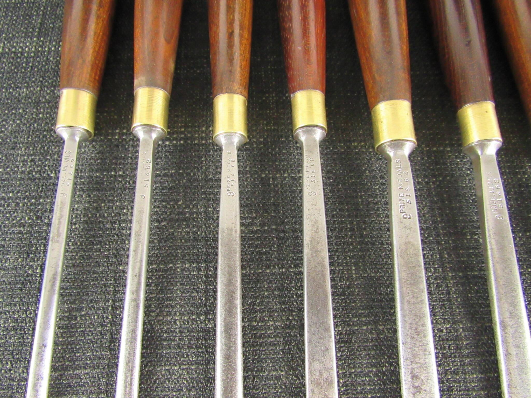 Set of 11 Antique JB ADDIS Carving Tools - 9 Prize Medals *SOLD*