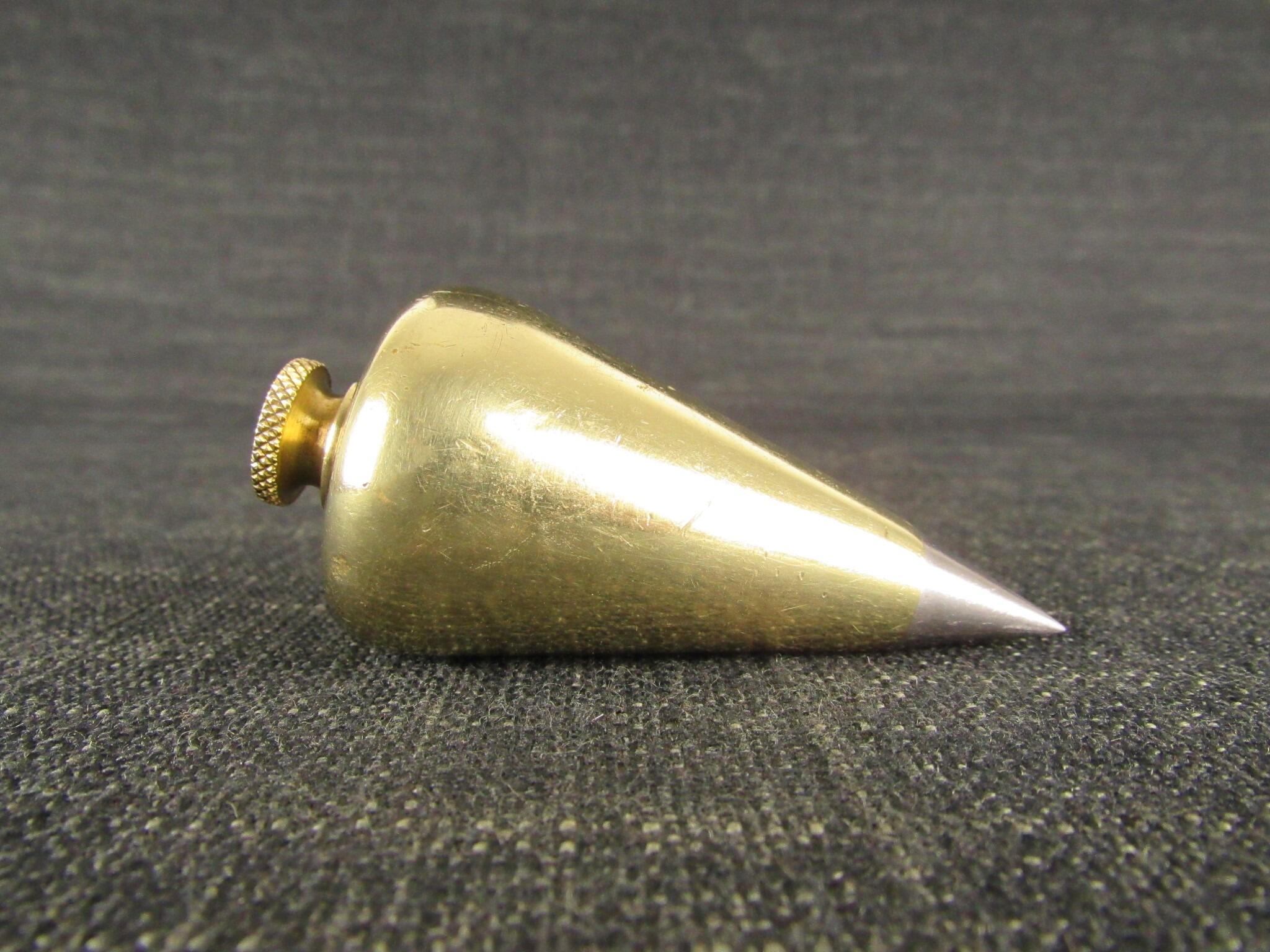 Carrot Shaped Brass Plumb Bob With Steel Tip