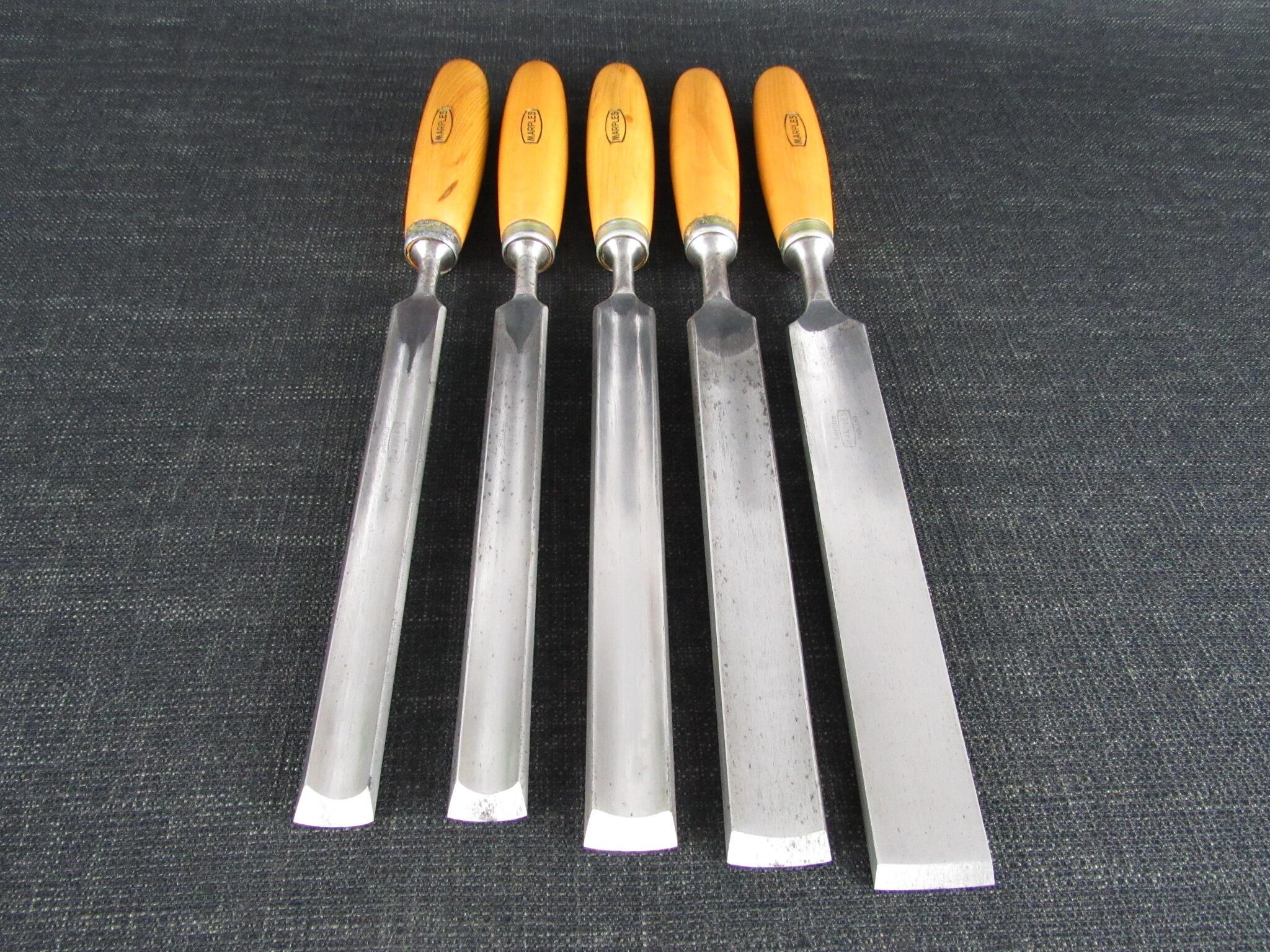5 Unused MARPLES Paring Gouges with Boxwood Handles *SOLD*