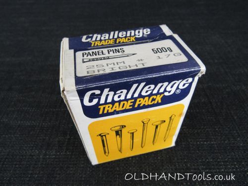 500g Box of CHALLENGE 25mm Panel Pins - New Old Stock