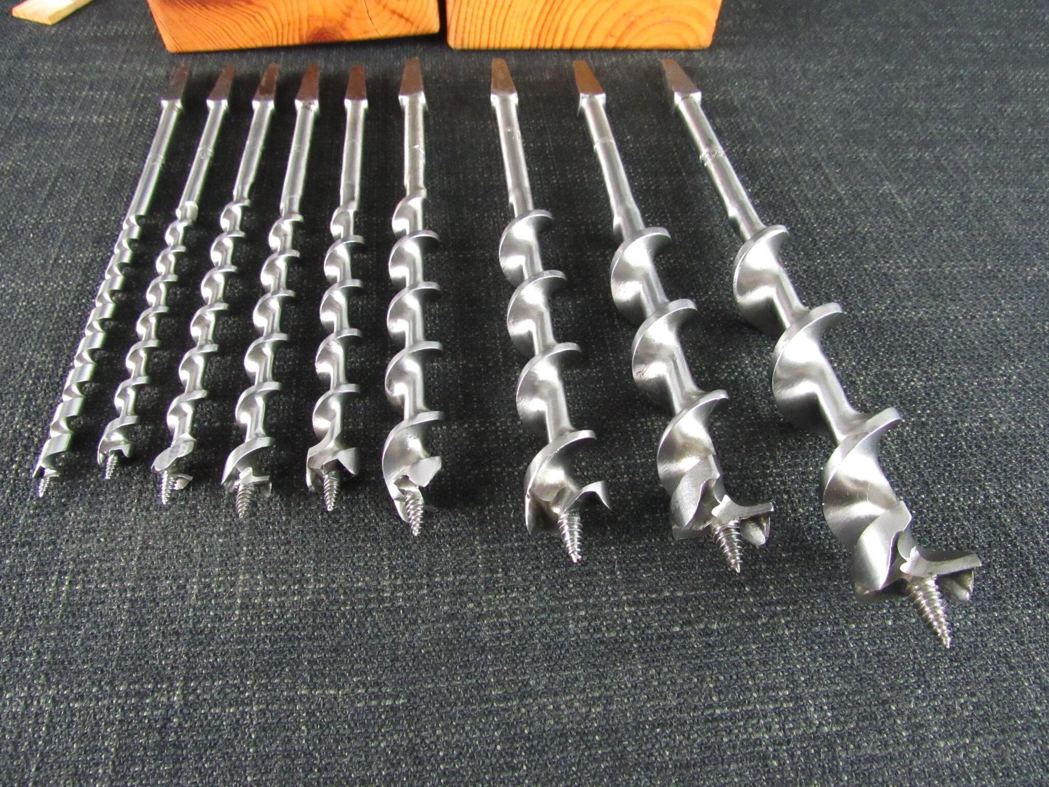 Boxed Set of 9 C I FALL Solid Centre Auger Bits *SOLD*