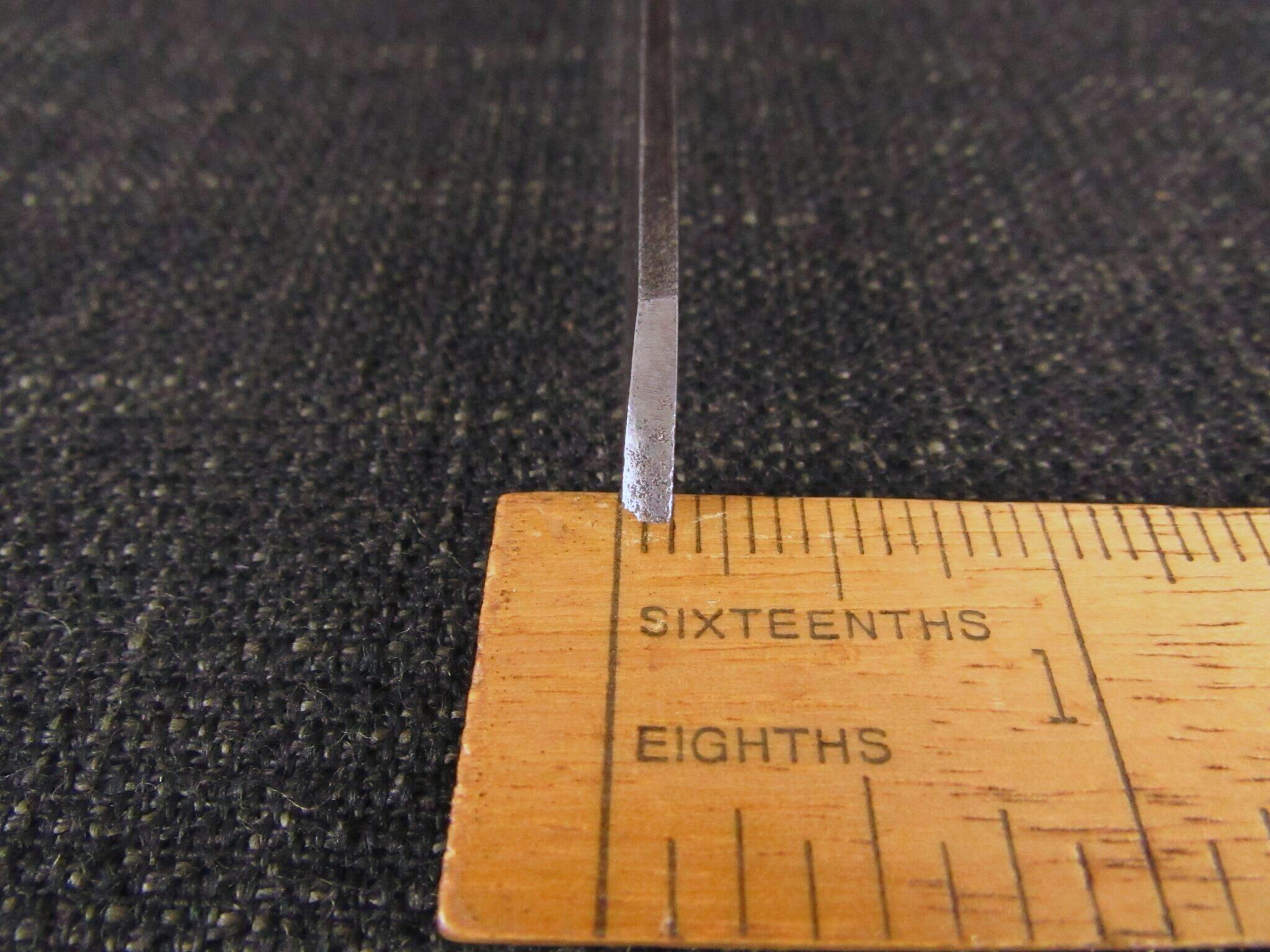 Early GREEN Mortice Chisel - 1/8 inch - Pig Sticker - for restoration