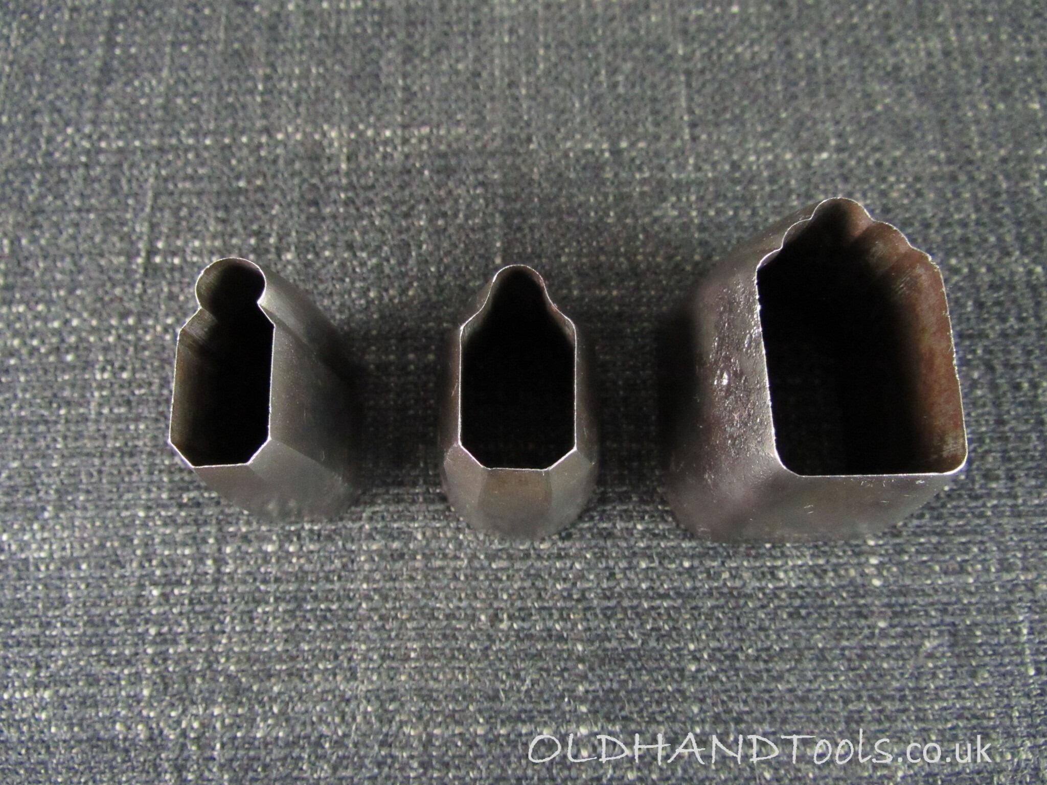 3 Vintage Leather Cutting Dies or Punches - Escutcheon
