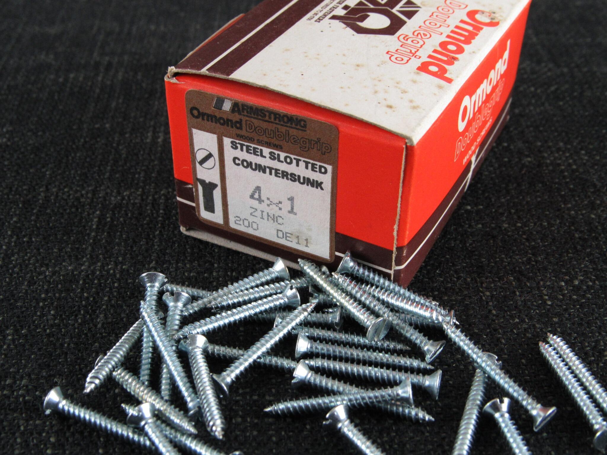 ORMOND 4 x 1 Zinc Steel Slotted CSK