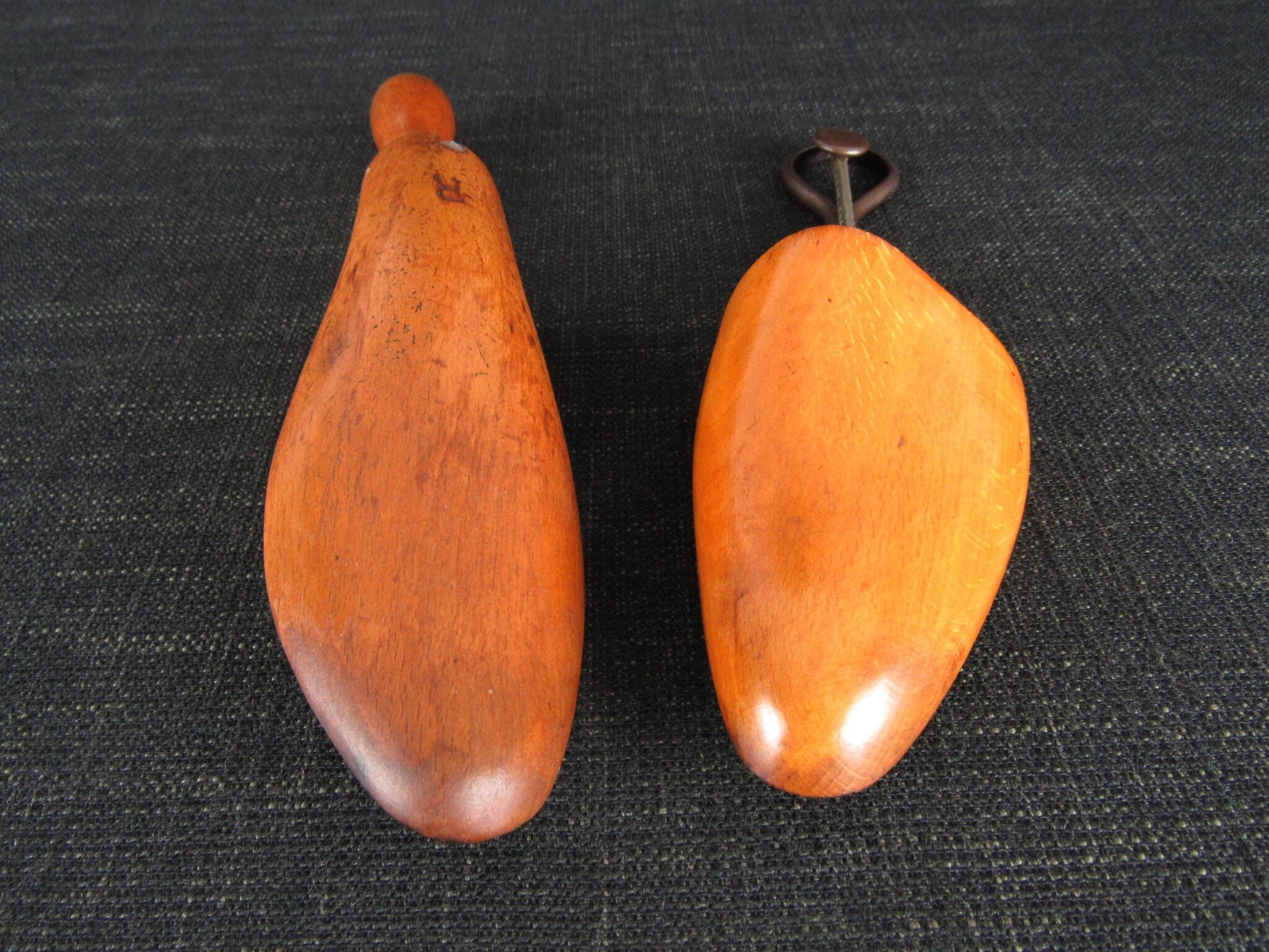 Two Vintage Patent Adjustable Wooden Shoe and Boot Trees
