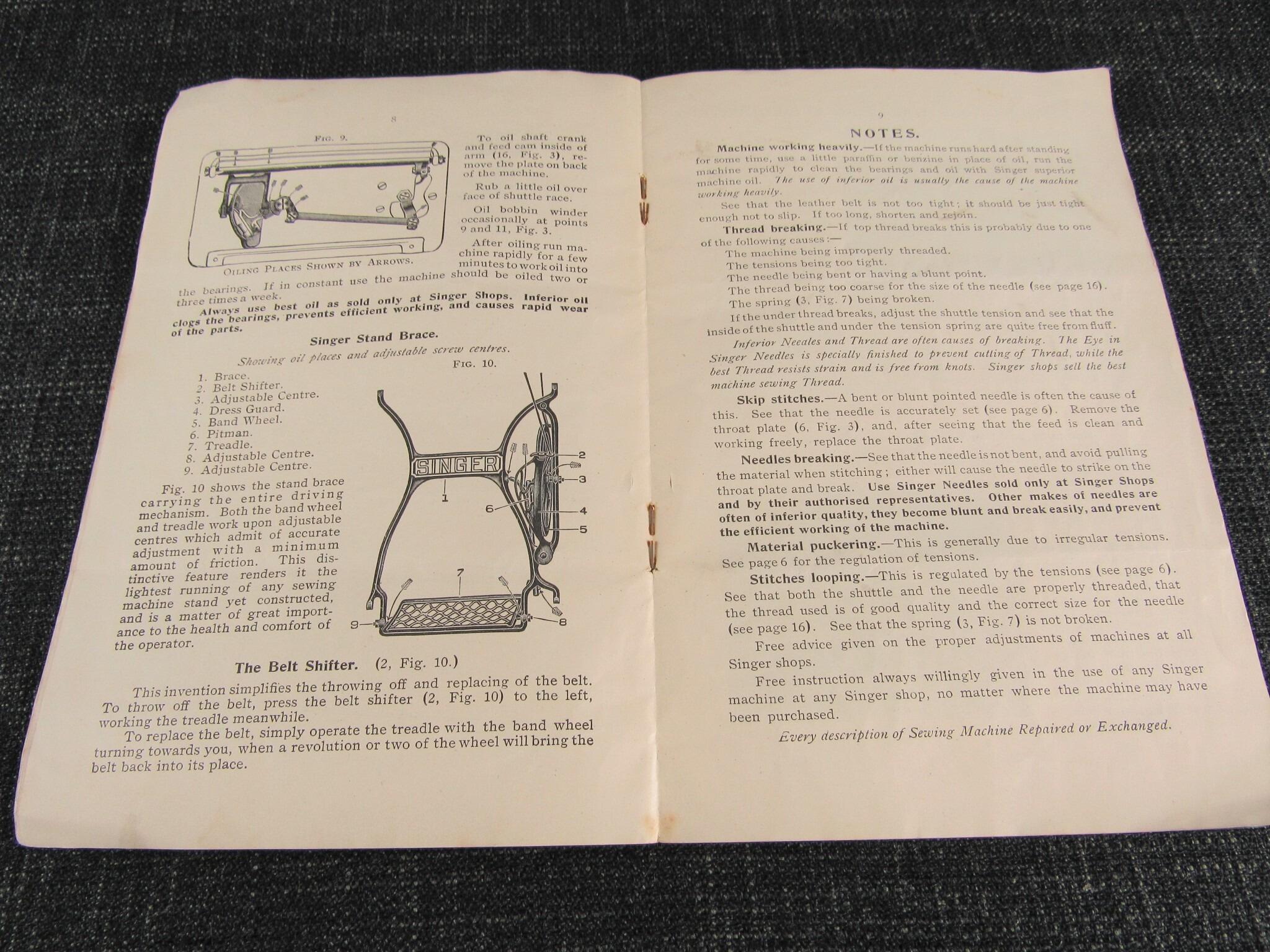 SINGER Sewing Machine No 28K Instruction Booklet 1912 *SOLD*