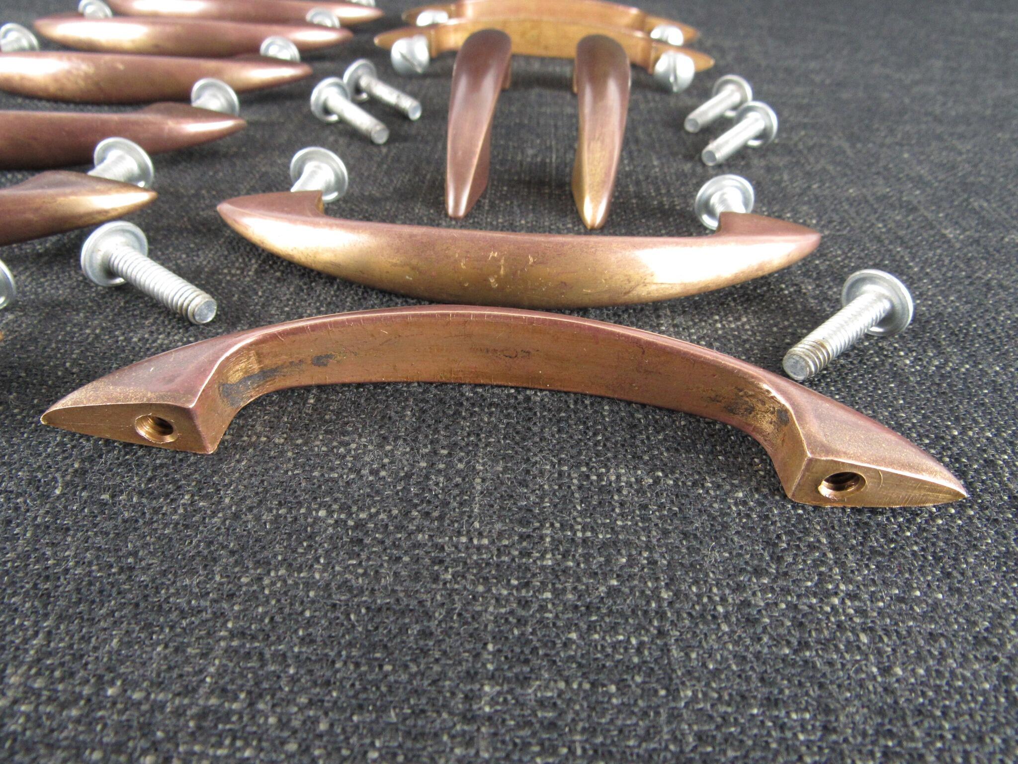 Pair of Vintage Die Cast Brass Cabinet Handles or Drawer Pulls