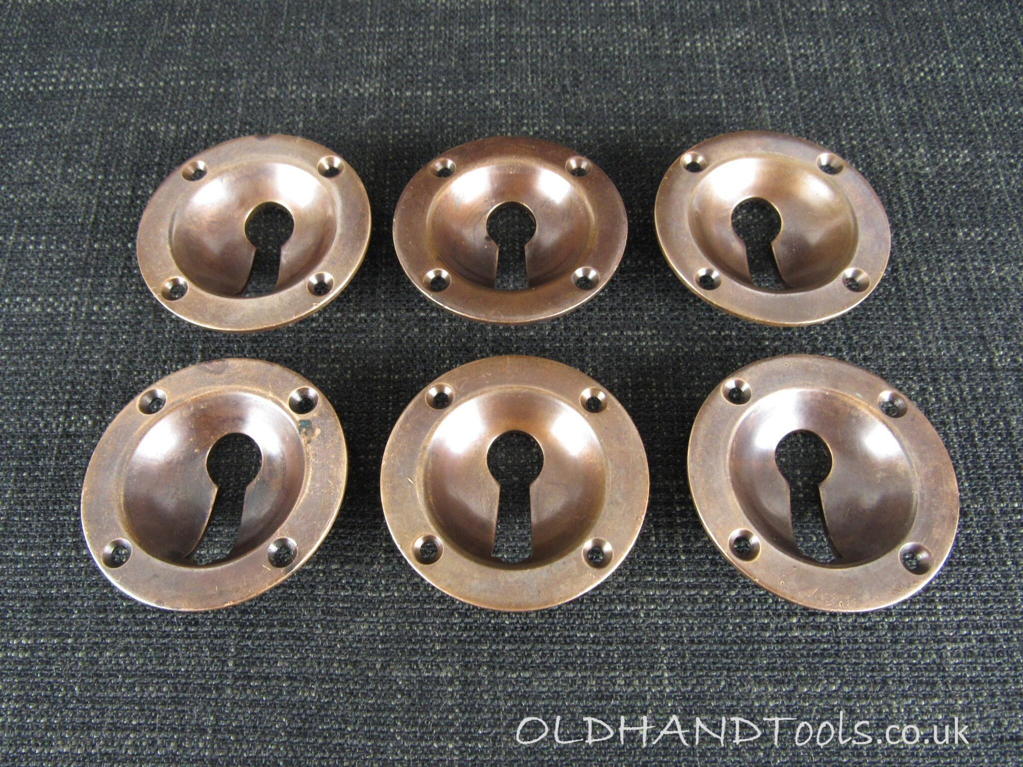6 Vintage Recessed Keyhole Escutcheons