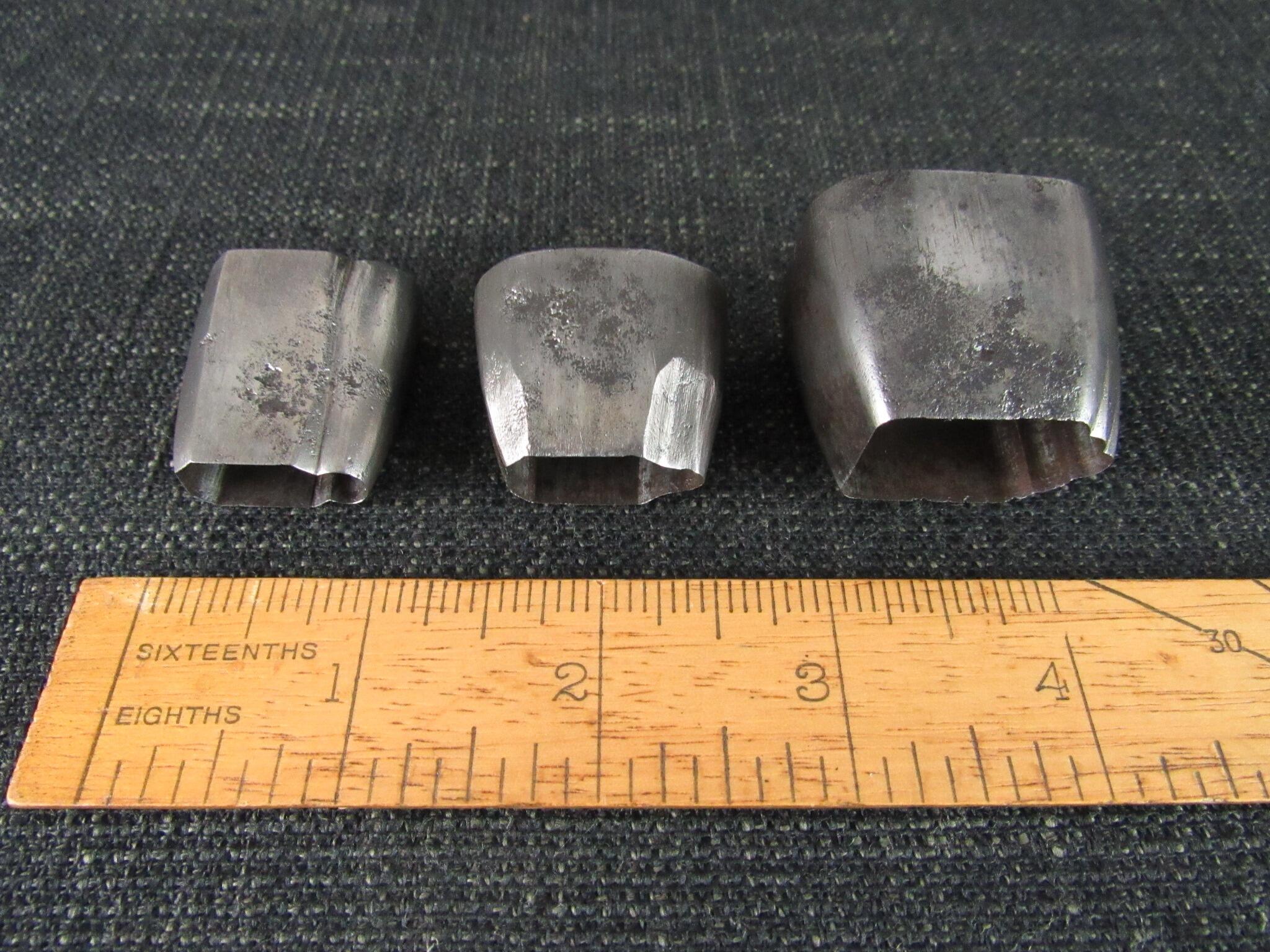 3 Vintage Leather Cutting Dies or Punches - Escutcheon