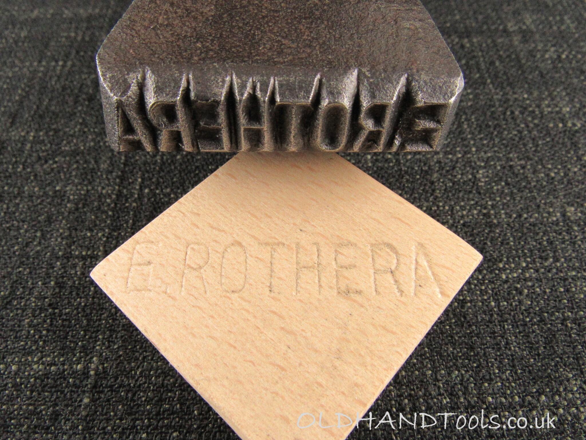 Large Name Stamp Name Punch or Mark Maker E ROTHERA