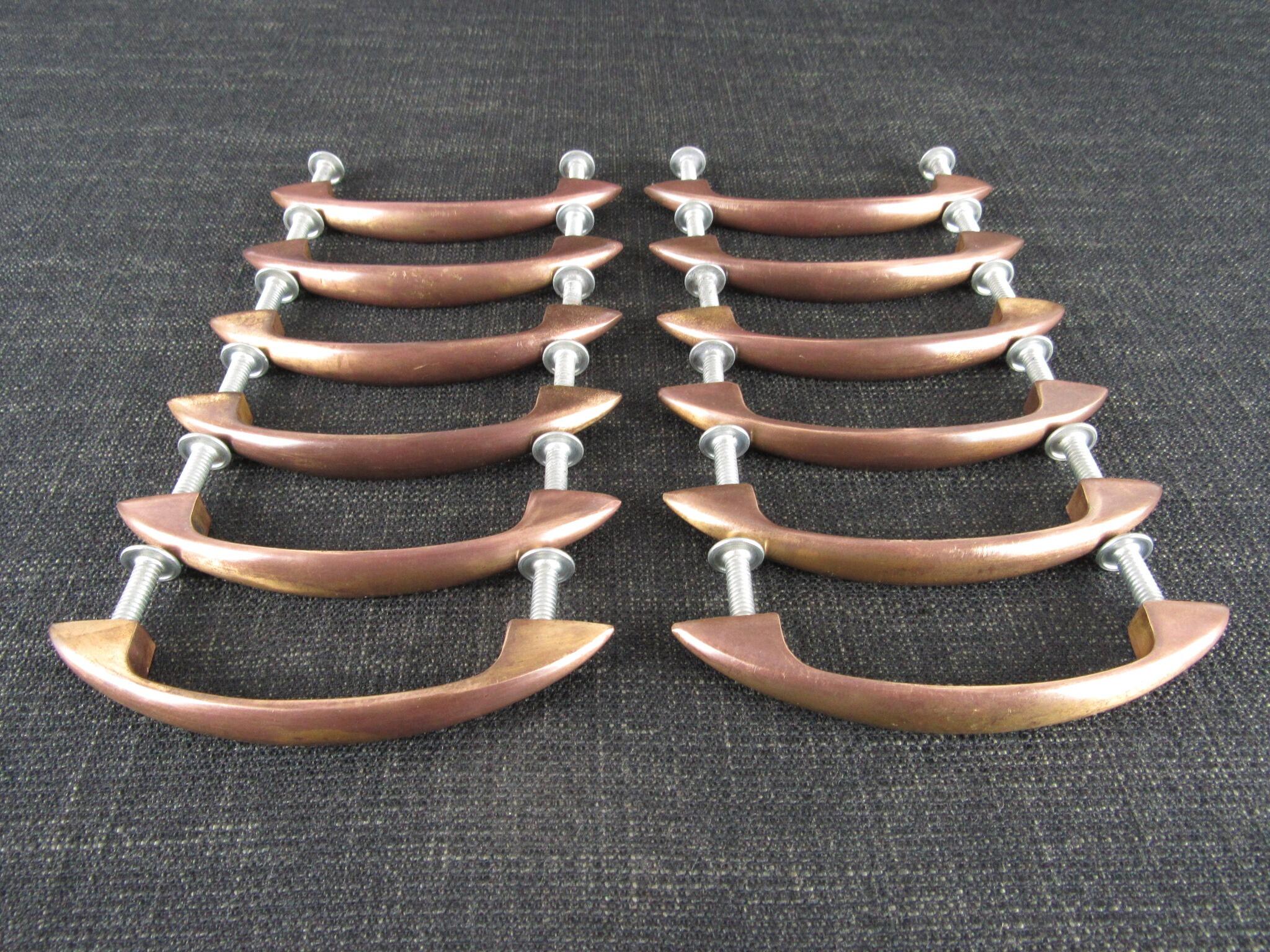 Pair of Vintage Die Cast Brass Cabinet Handles or Drawer Pulls