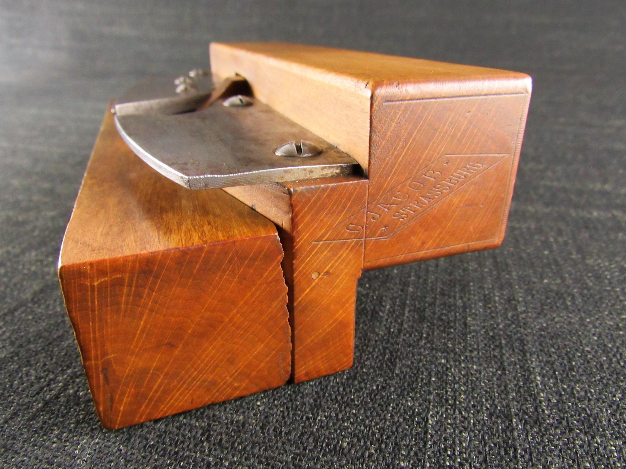 Unusual Wooden Compass Plough Plane by C JACOB of Strassburg