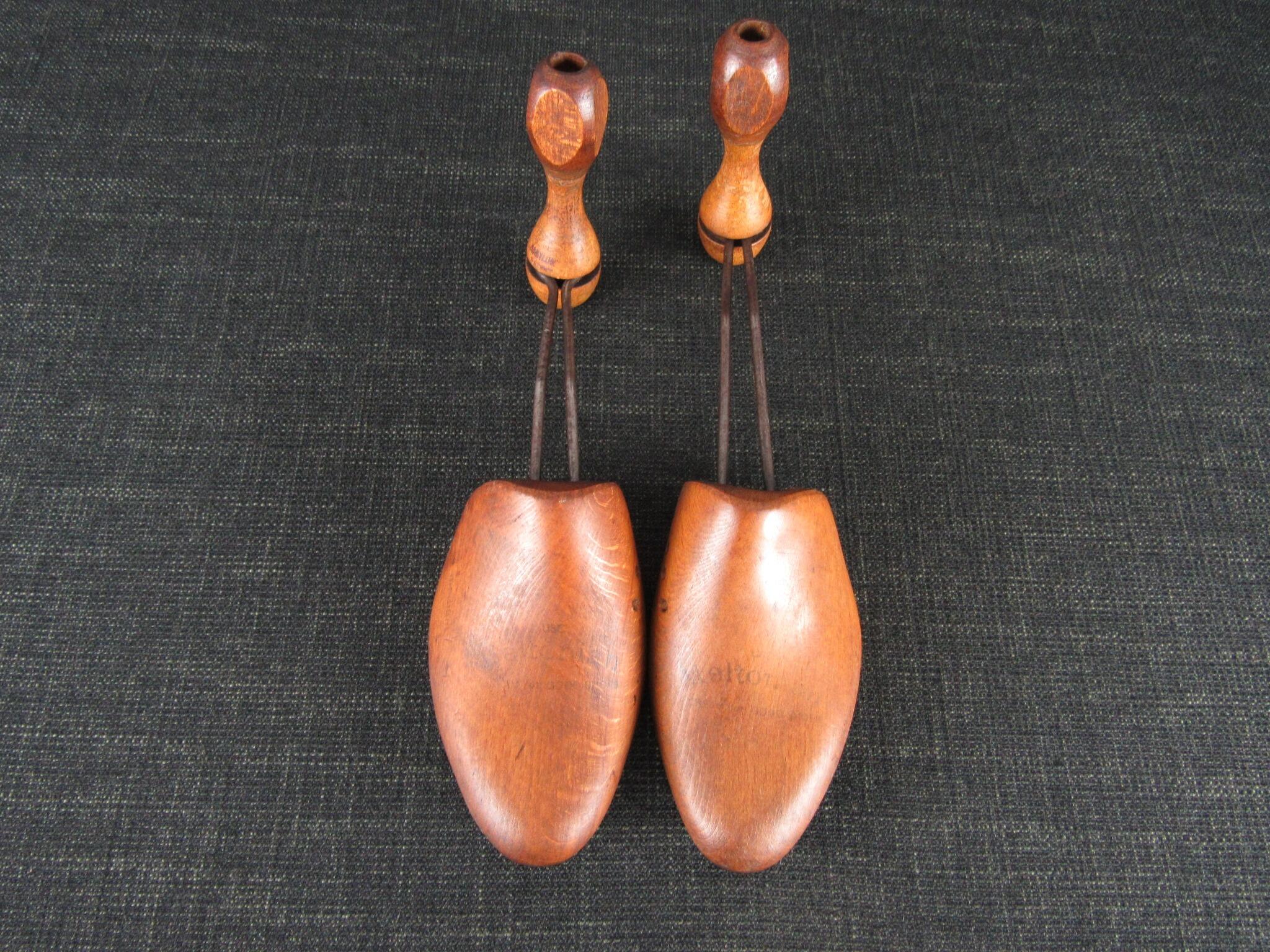Pair of MELTONIAN Vintage Wooden Shoe Keepers or Trees - Shoe Lasts