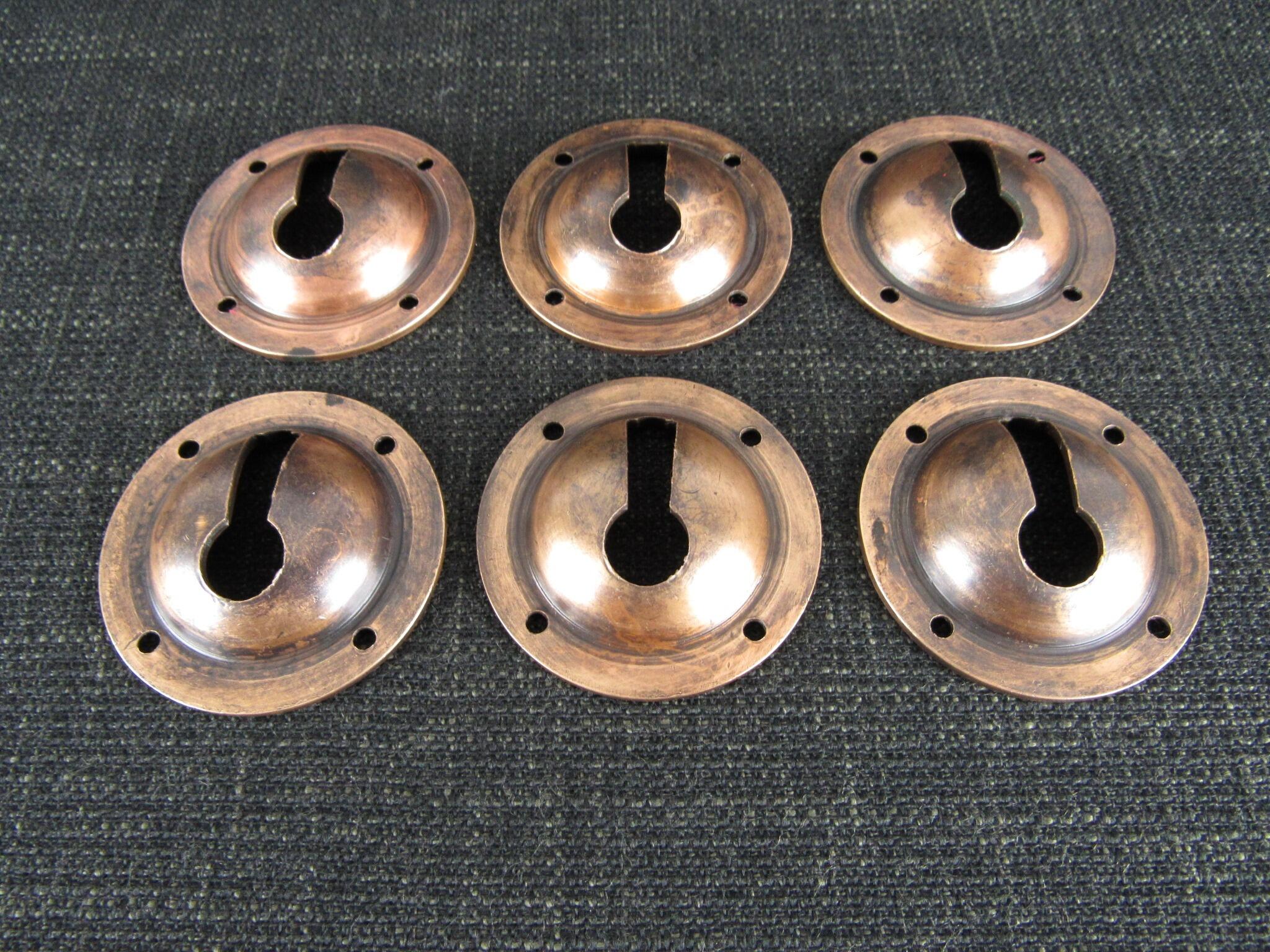 6 Vintage Recessed Keyhole Escutcheons