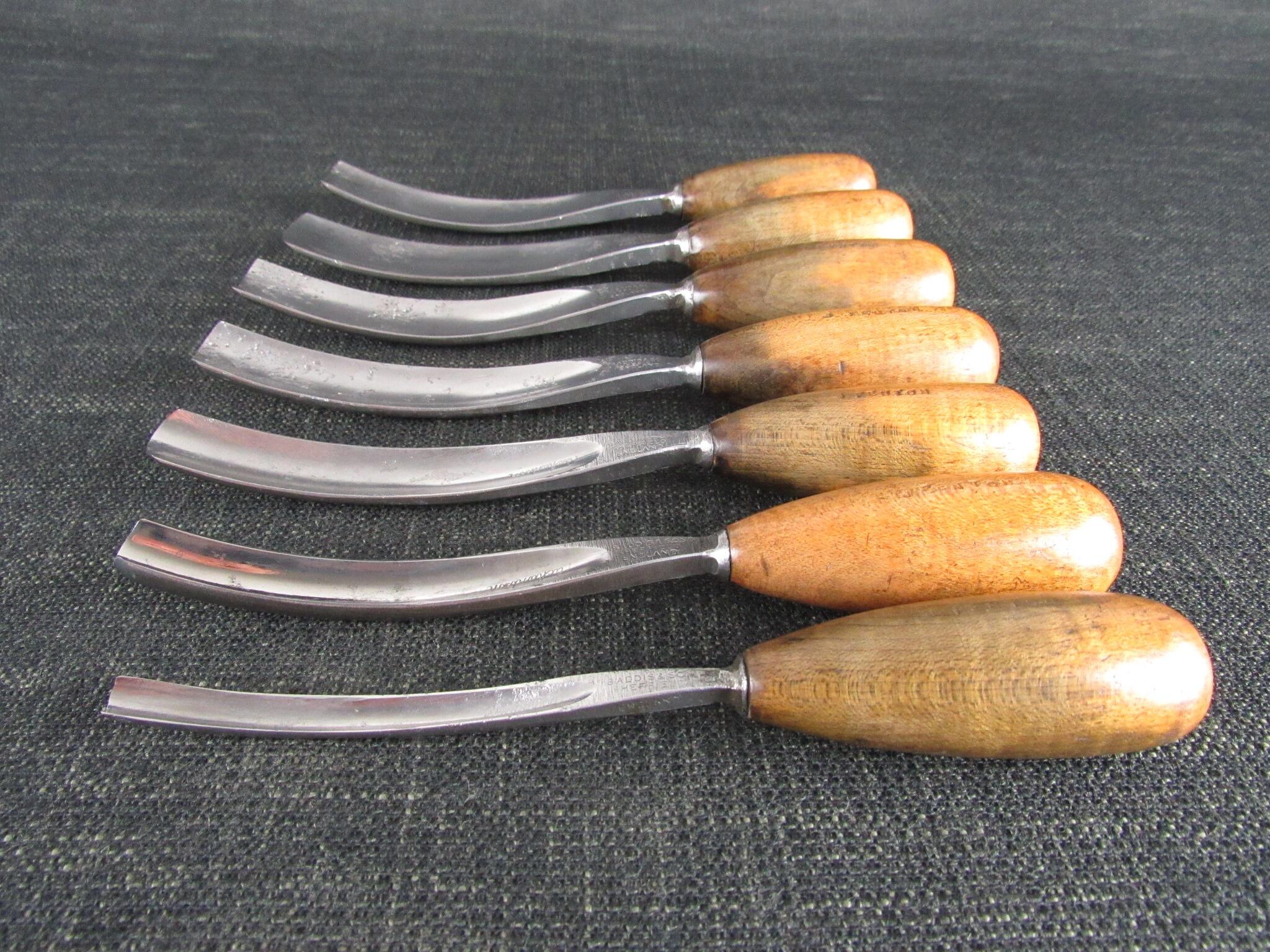 7 JB ADDIS Curved or Sow Back Carving Gouges