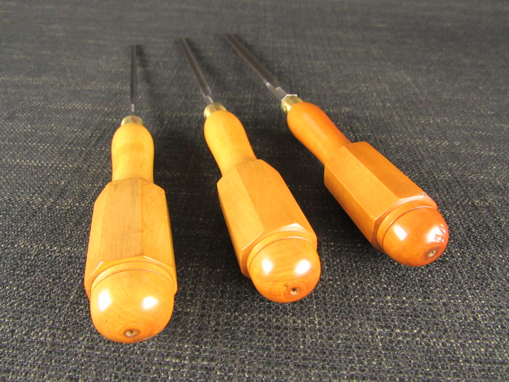 Set of 3 HENRY BROWN & SONS Paring Gouges with London Boxwood Handles ...