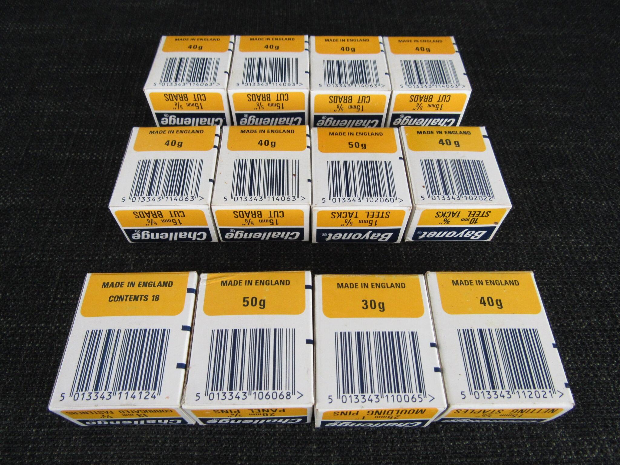 12 Boxes of CHALLENGE and BAYONET Fixings - New Old Stock