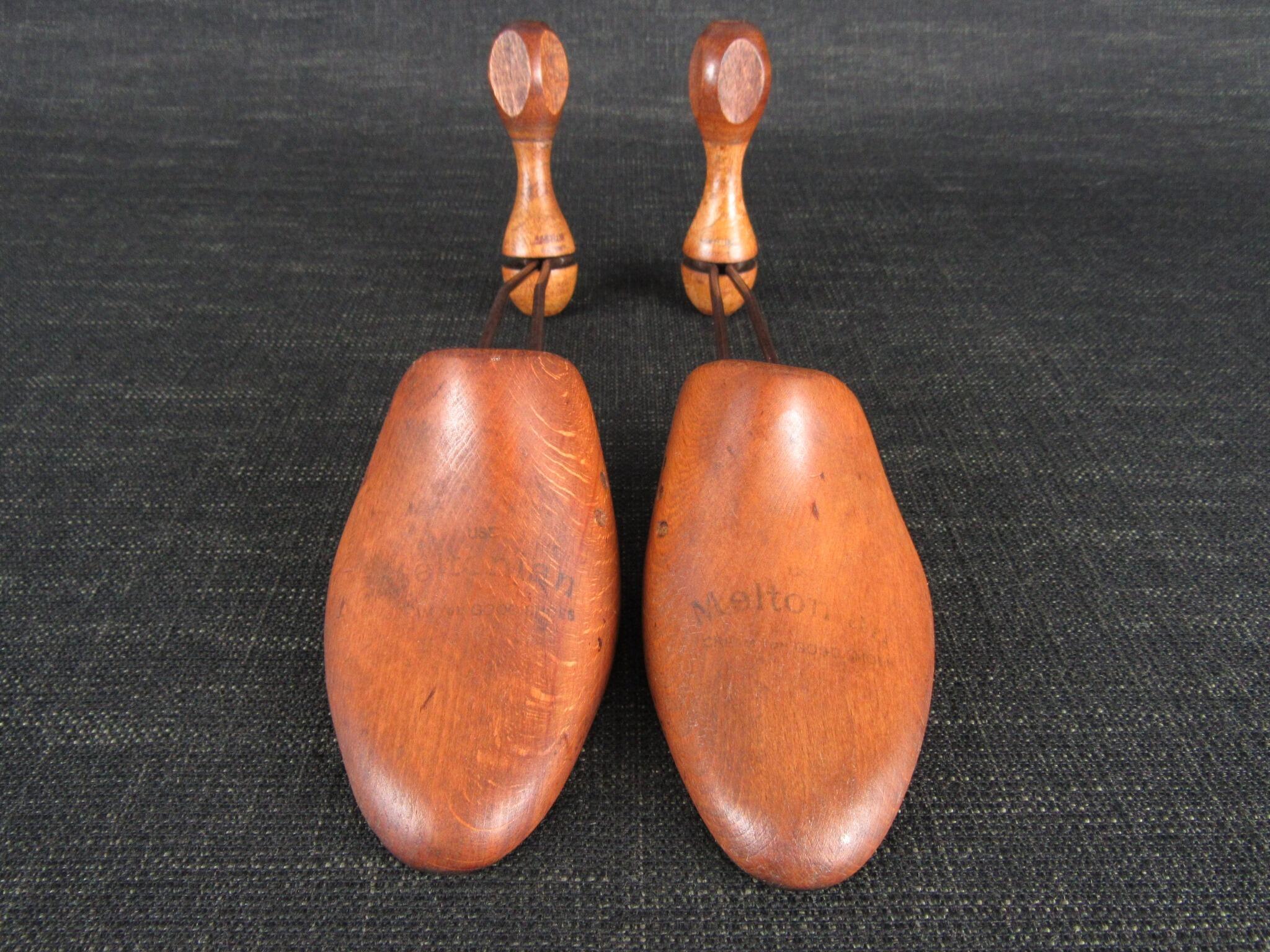 Pair of MELTONIAN Vintage Wooden Shoe Keepers or Trees - Shoe Lasts