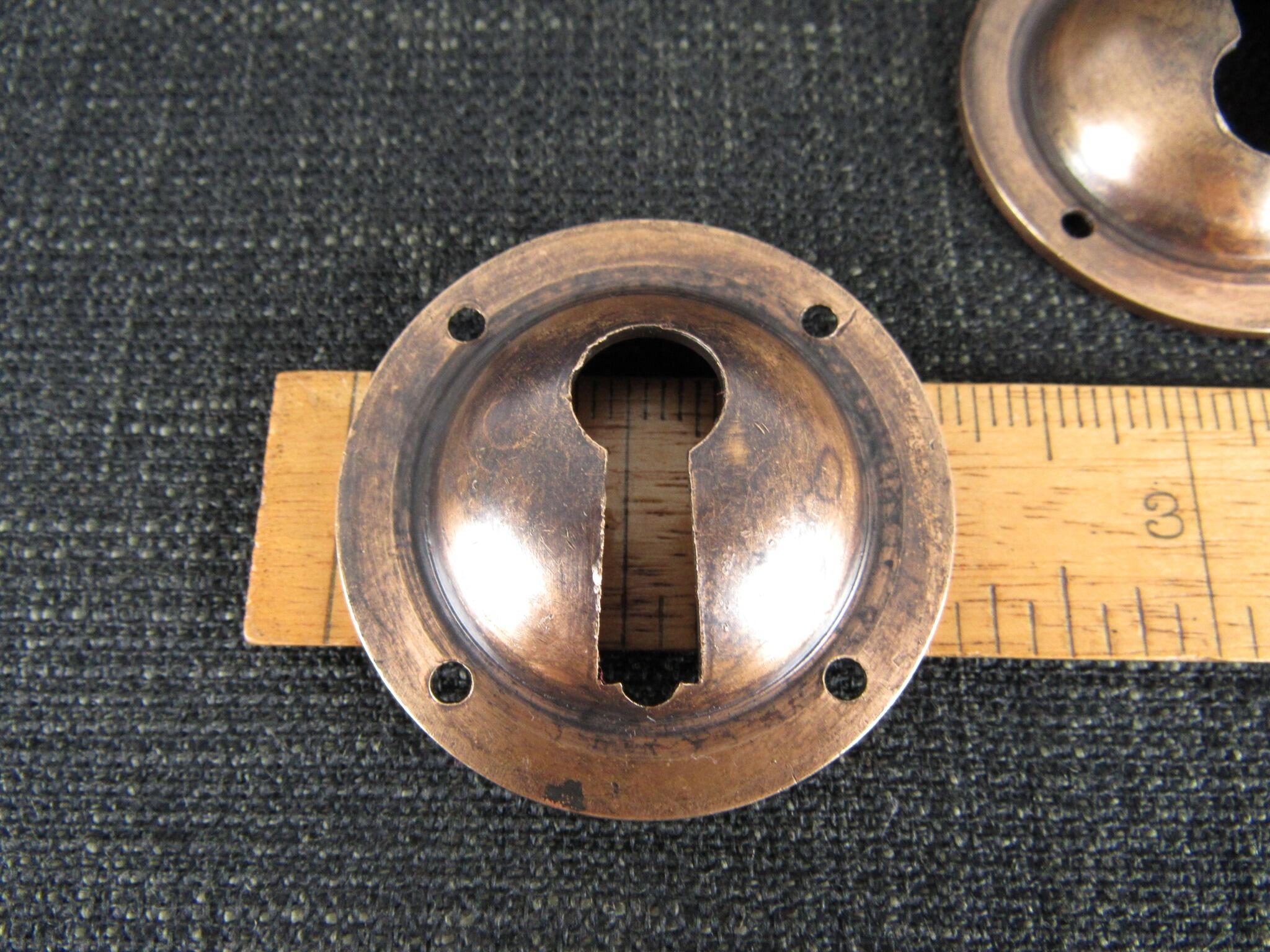 6 Vintage Recessed Keyhole Escutcheons