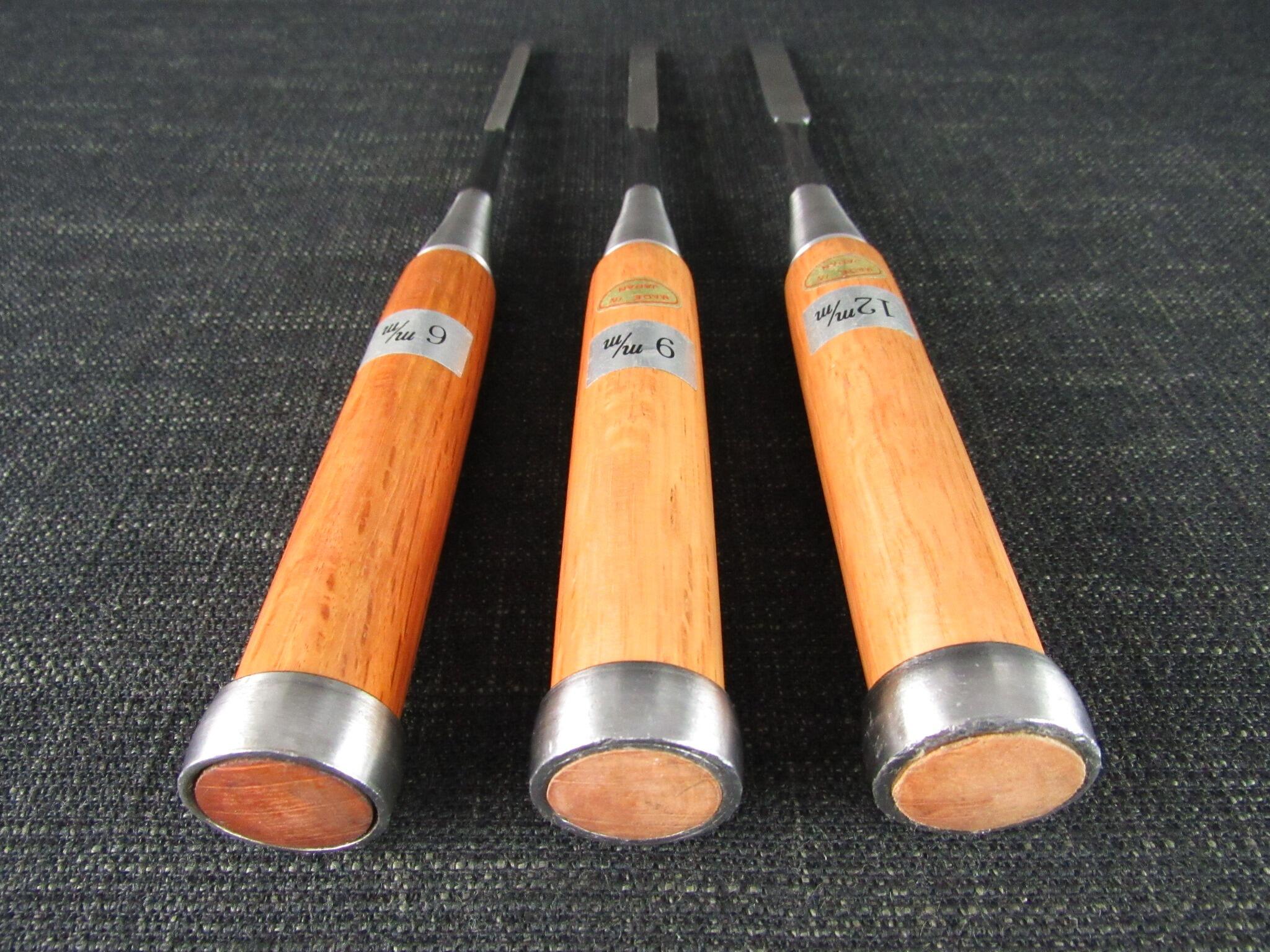 3 Graduated Japanese Oire Nomi Chisels