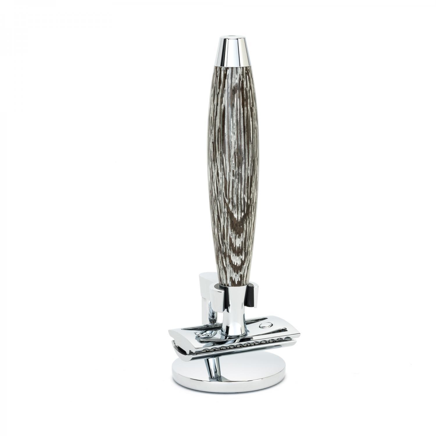 MUHLE EDITION Ancient Oak and Silver Handle Safety Razor