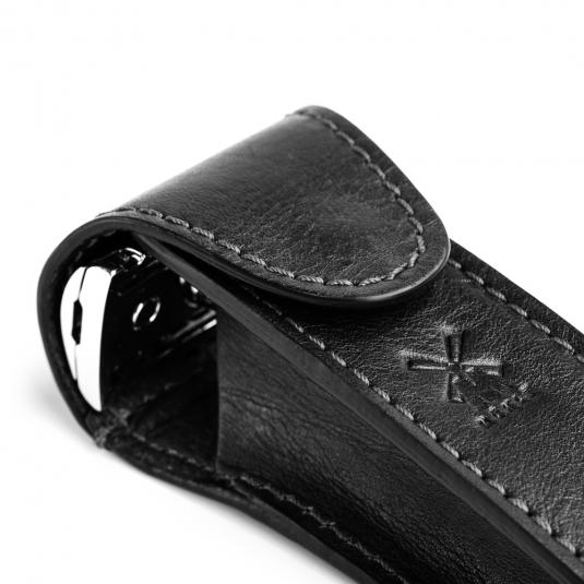 black leather pouch for safety razor