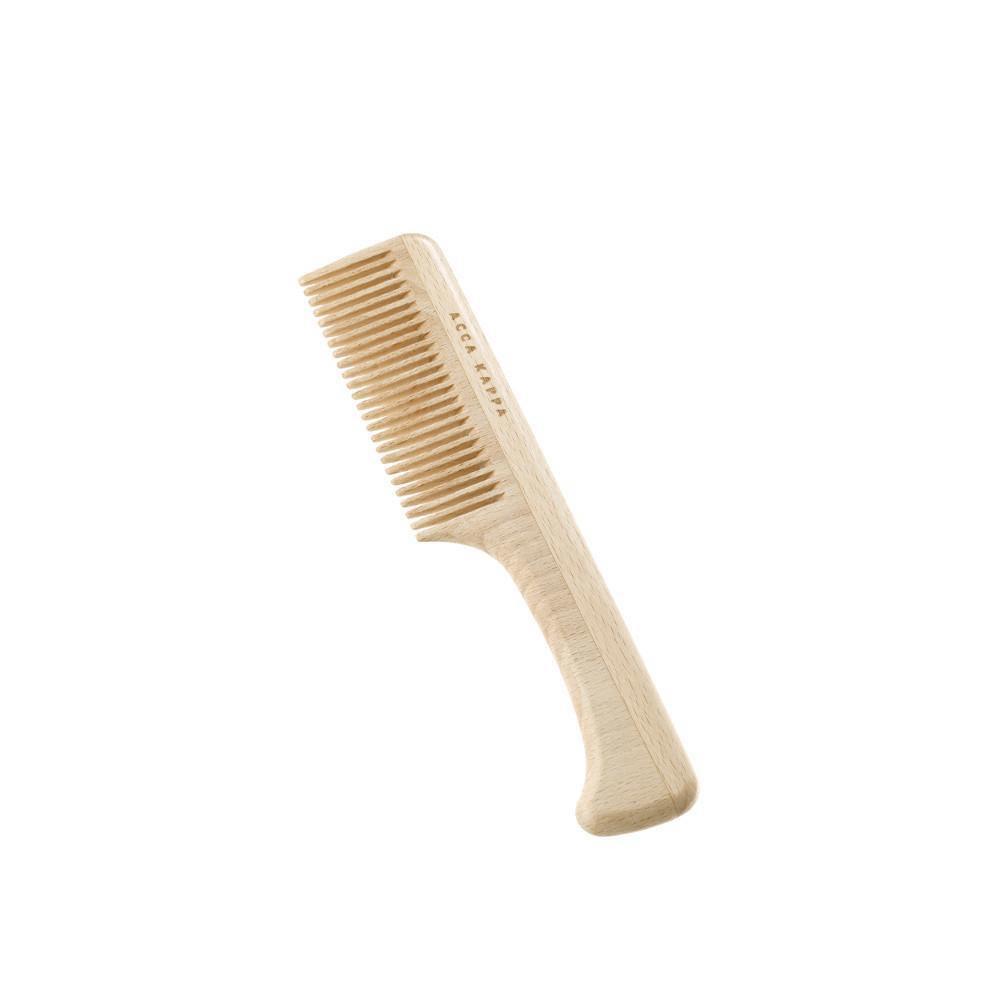 ACCA KAPPA Fine tooth Beech Wood Comb with Handle
